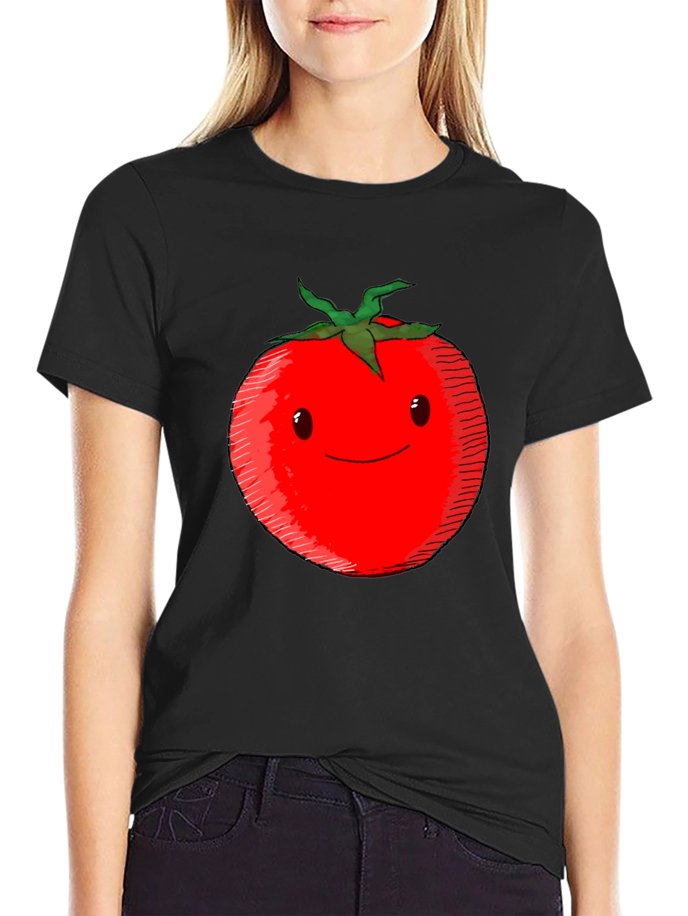 Black Tomato Graphic Tee - Cute & Comfy Unisex T-Shirt view 2