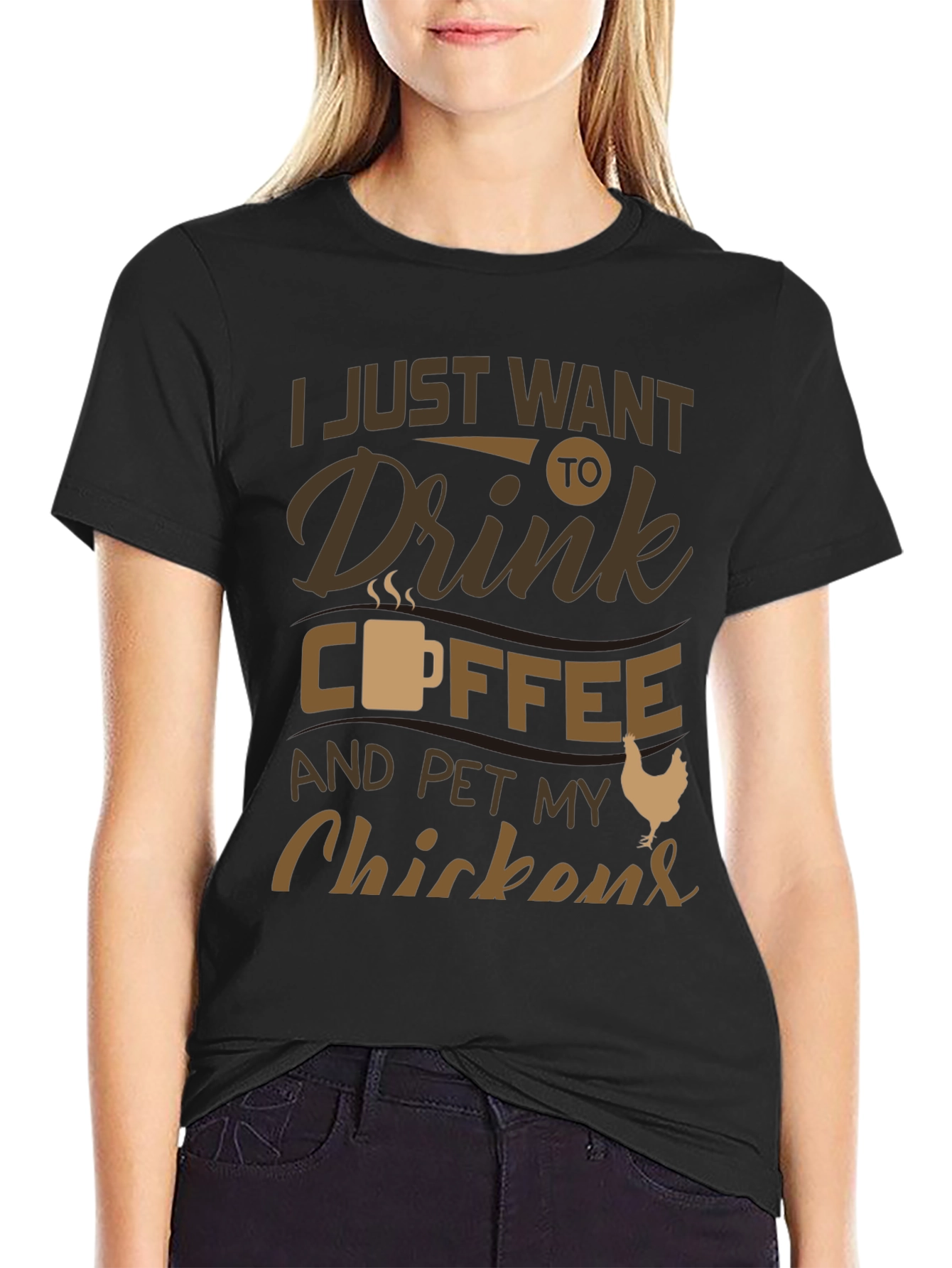 Black Coffee & Chickens Graphic T-Shirt - Relaxed Fit view 2