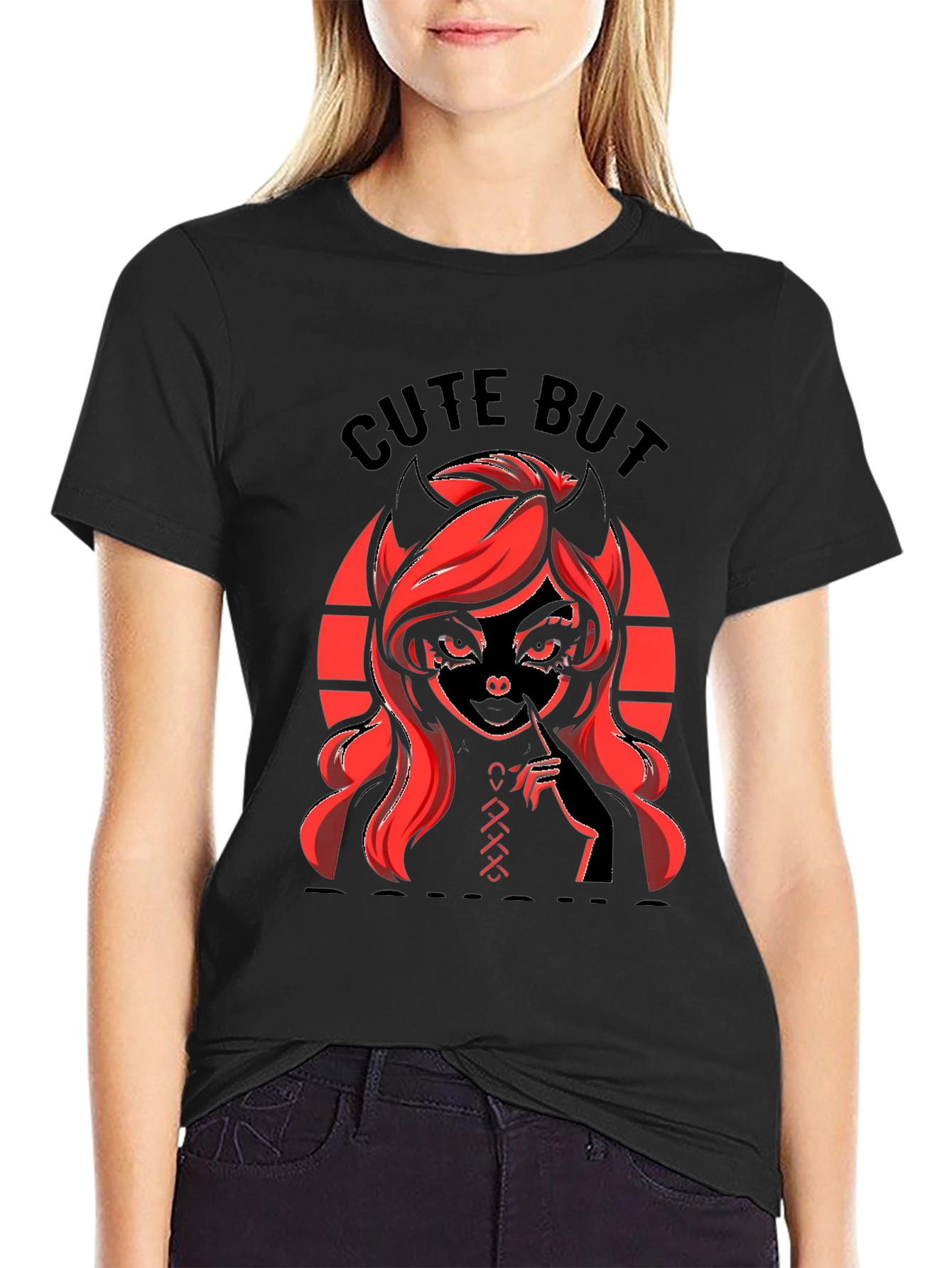 Black Cute But Devilish Graphic T-Shirt view 2