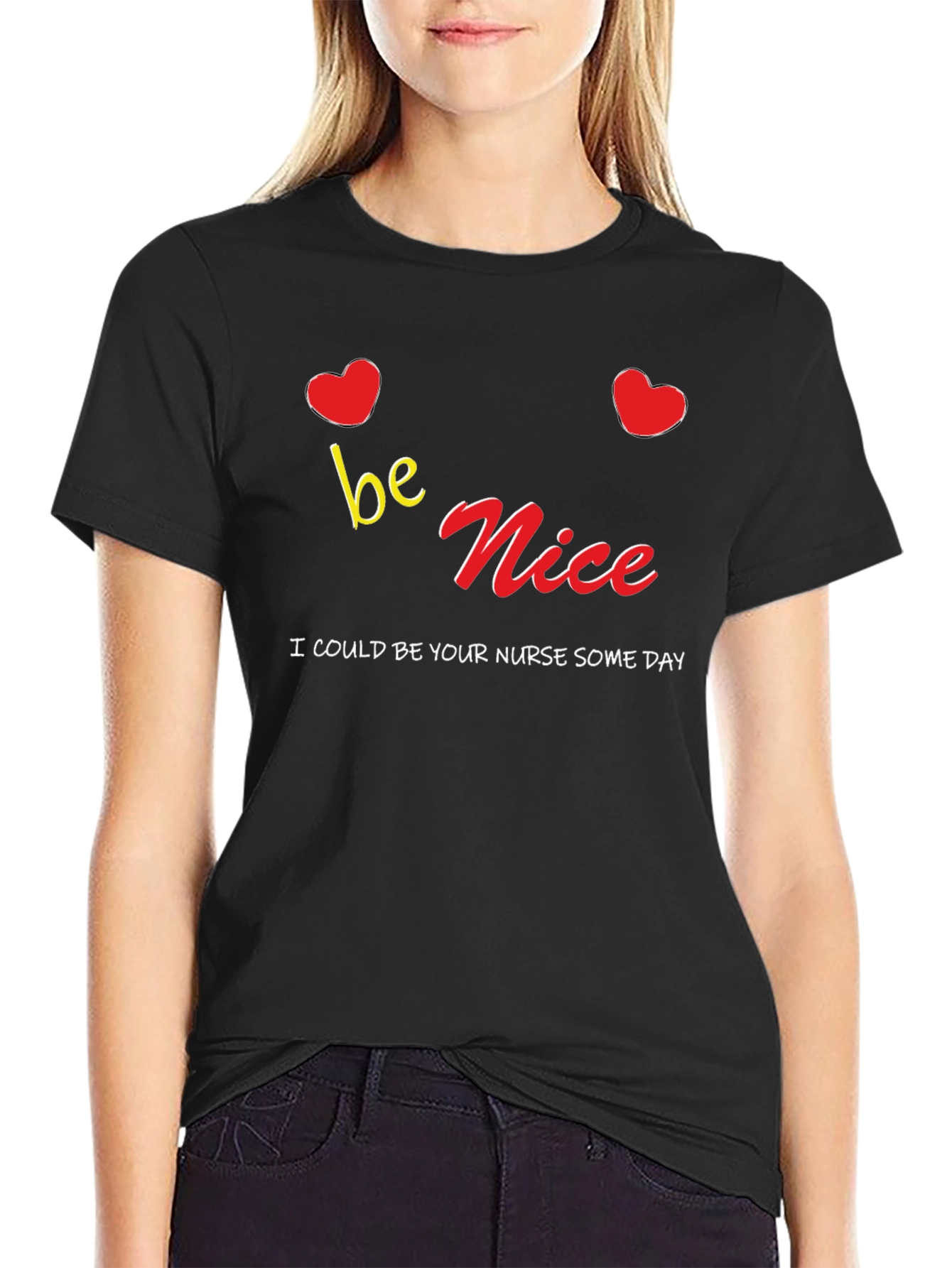 Black Be Nice Nurse T-Shirt view 2