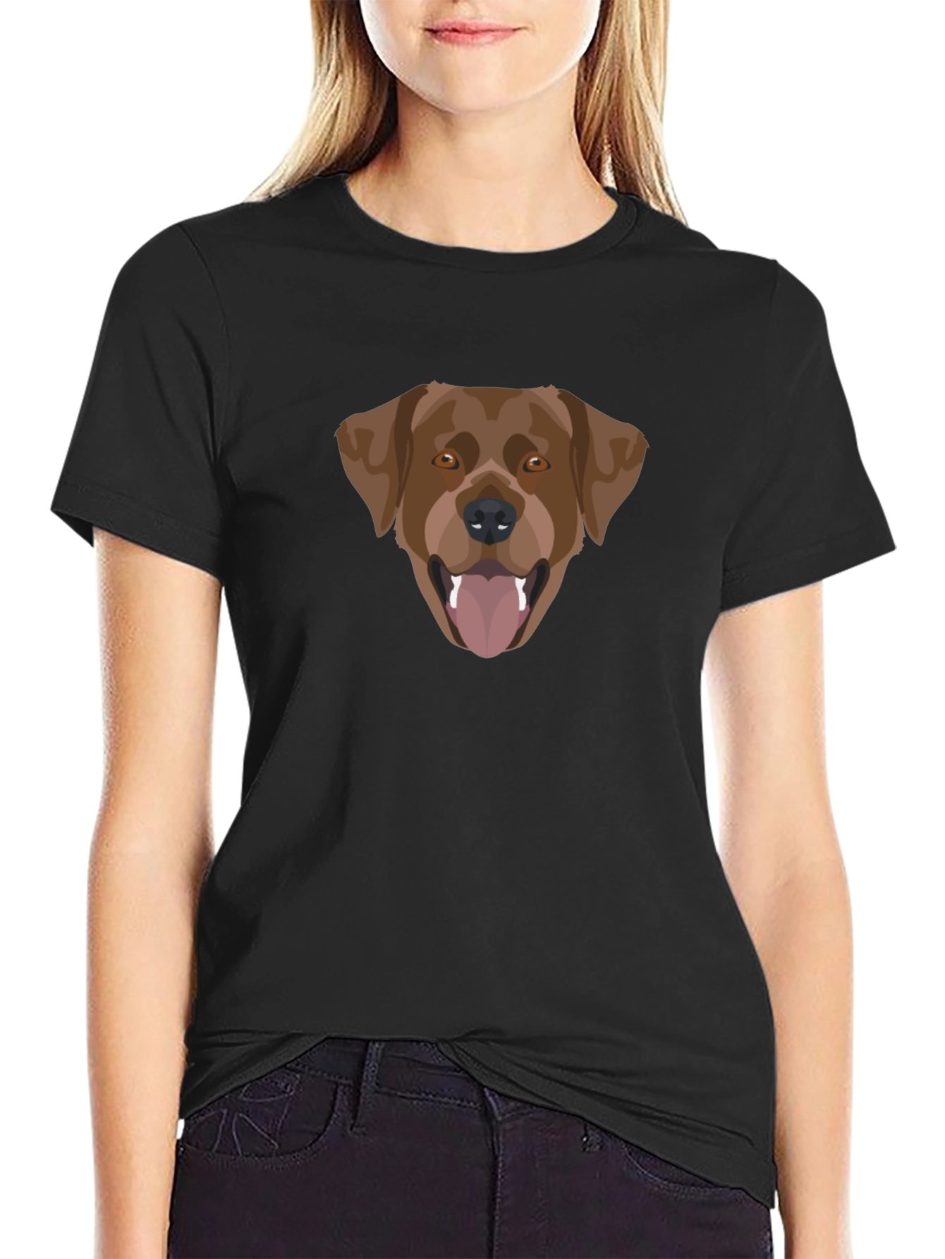 Black Dog Graphic Tee - Black Cotton Blend view 2