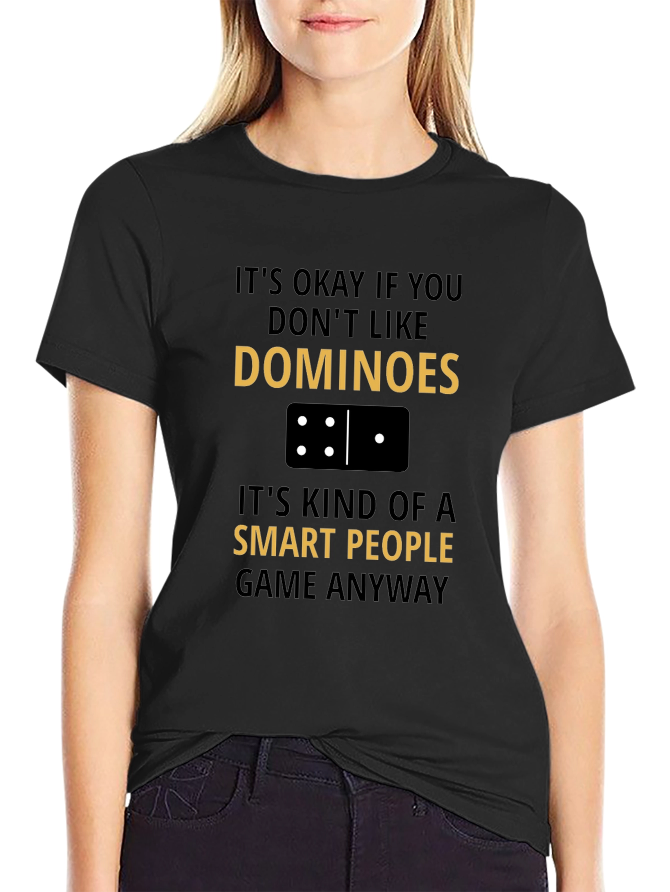 Black Dominoes Smart People T-Shirt view 2