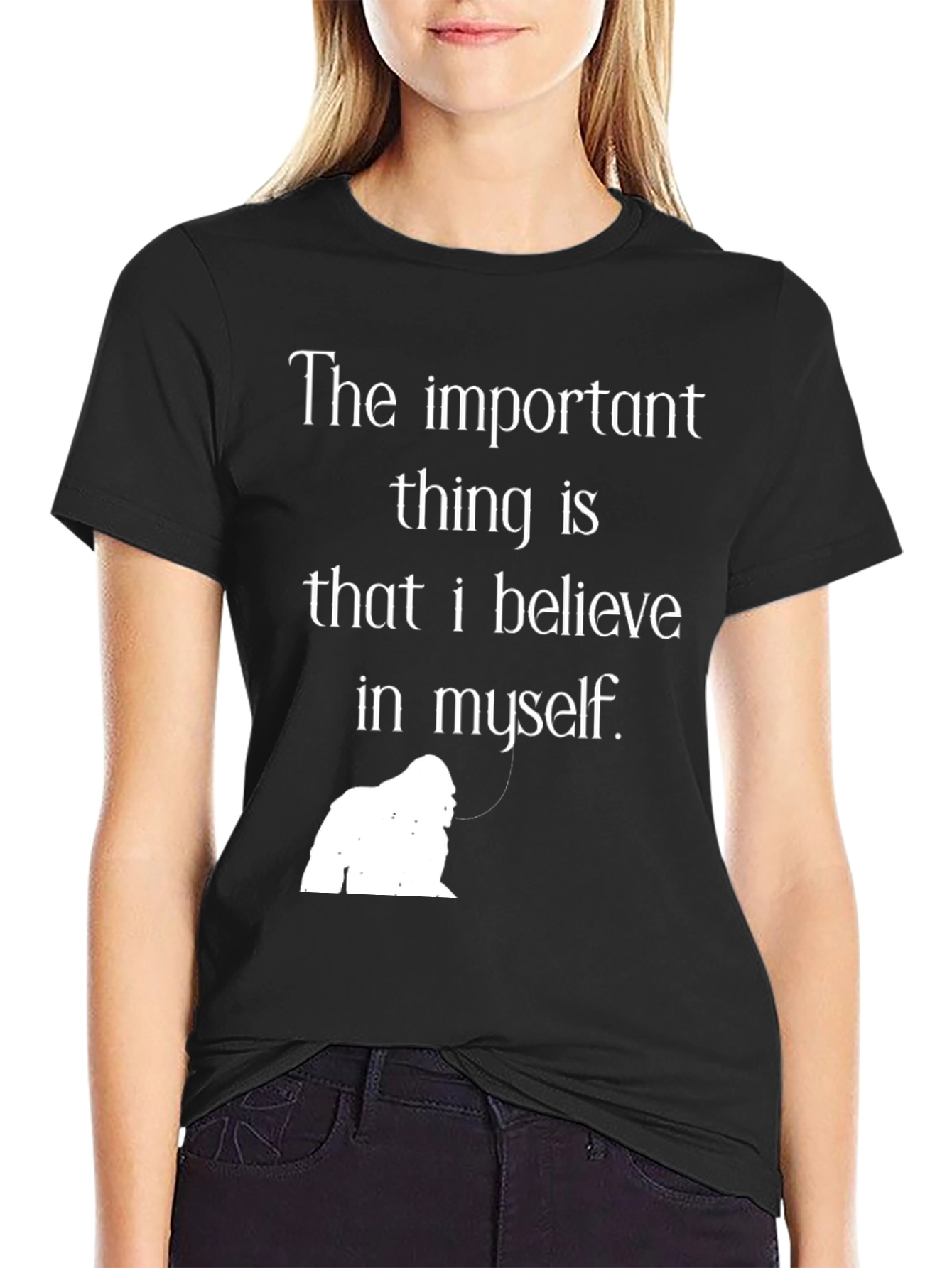 Black Believe in Myself T-Shirt - Black Graphic Tee view 2
