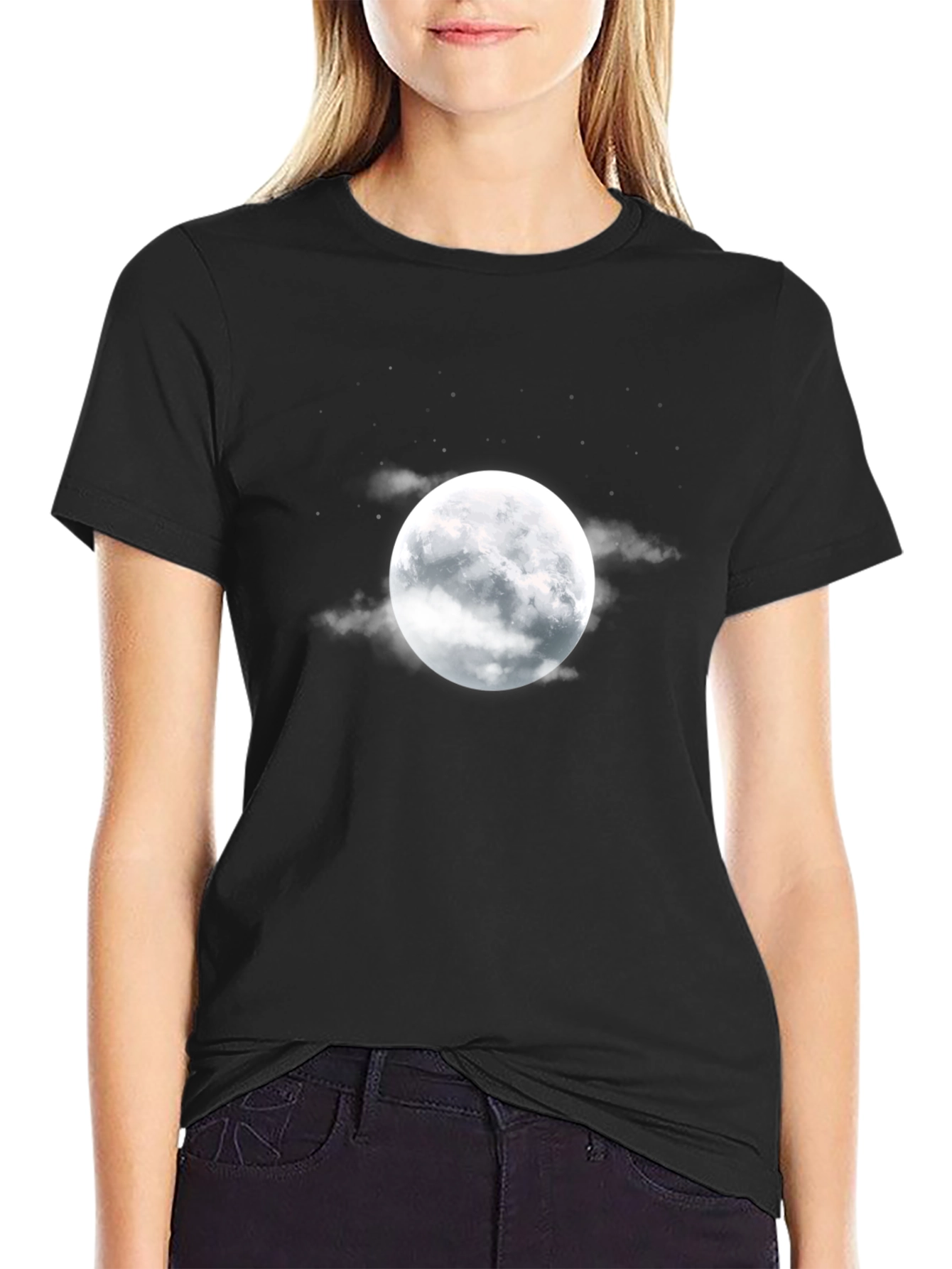 Black Moon Graphic Black T-Shirt view 2