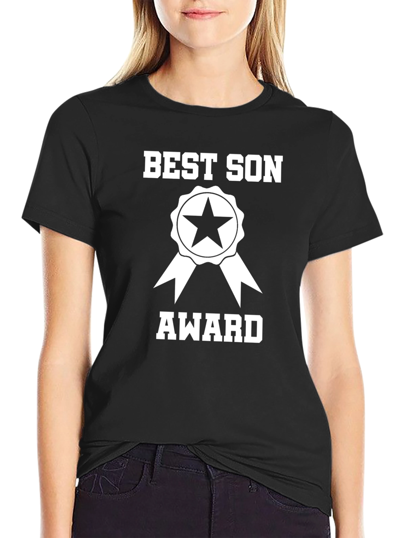 Black Best Son Award Graphic T-Shirt - Gift for Son view 2