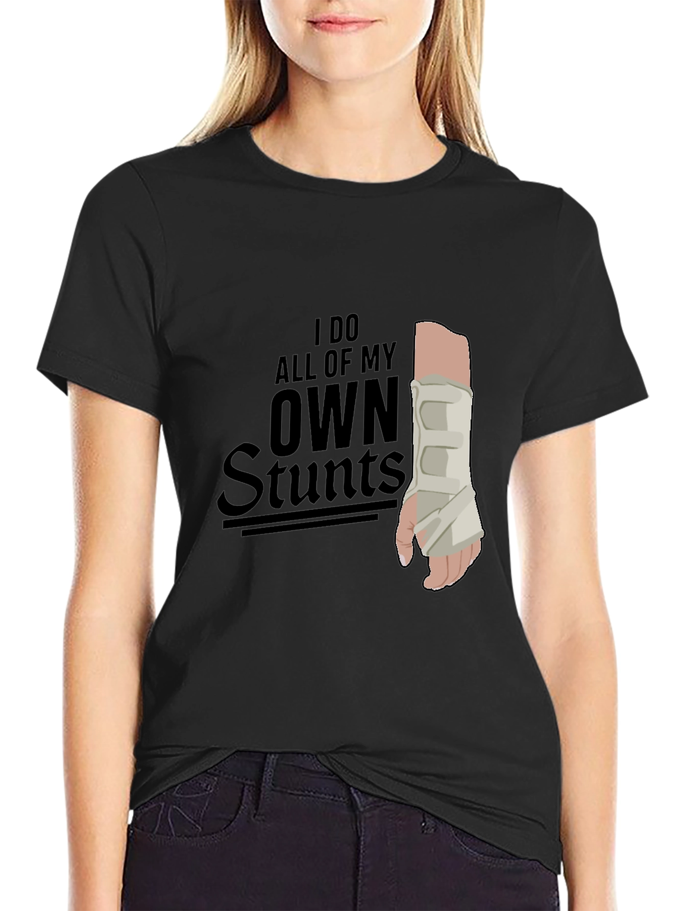 Black I Do All My Own Stunts Graphic Tee view 2
