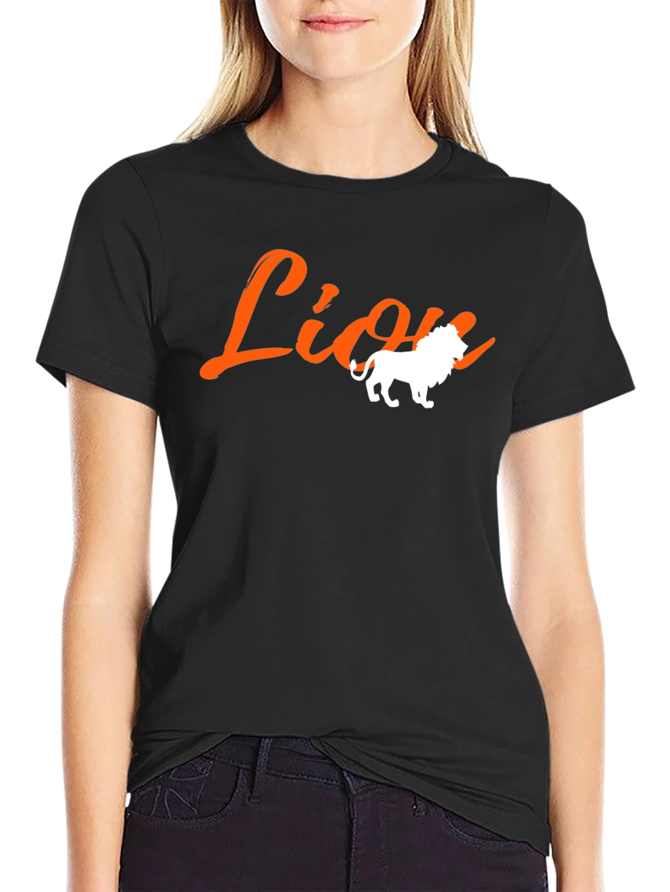 Black Lion Graphic T-Shirt - Bold Black Tee view 2