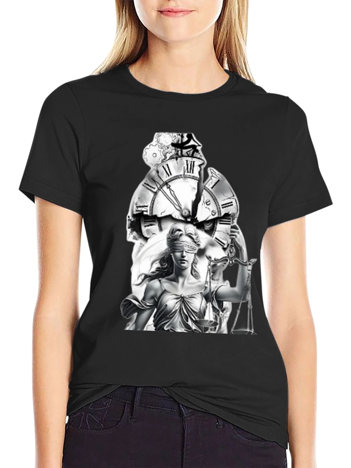 Black Justice & Time Graphic Tee - Unisex view 2