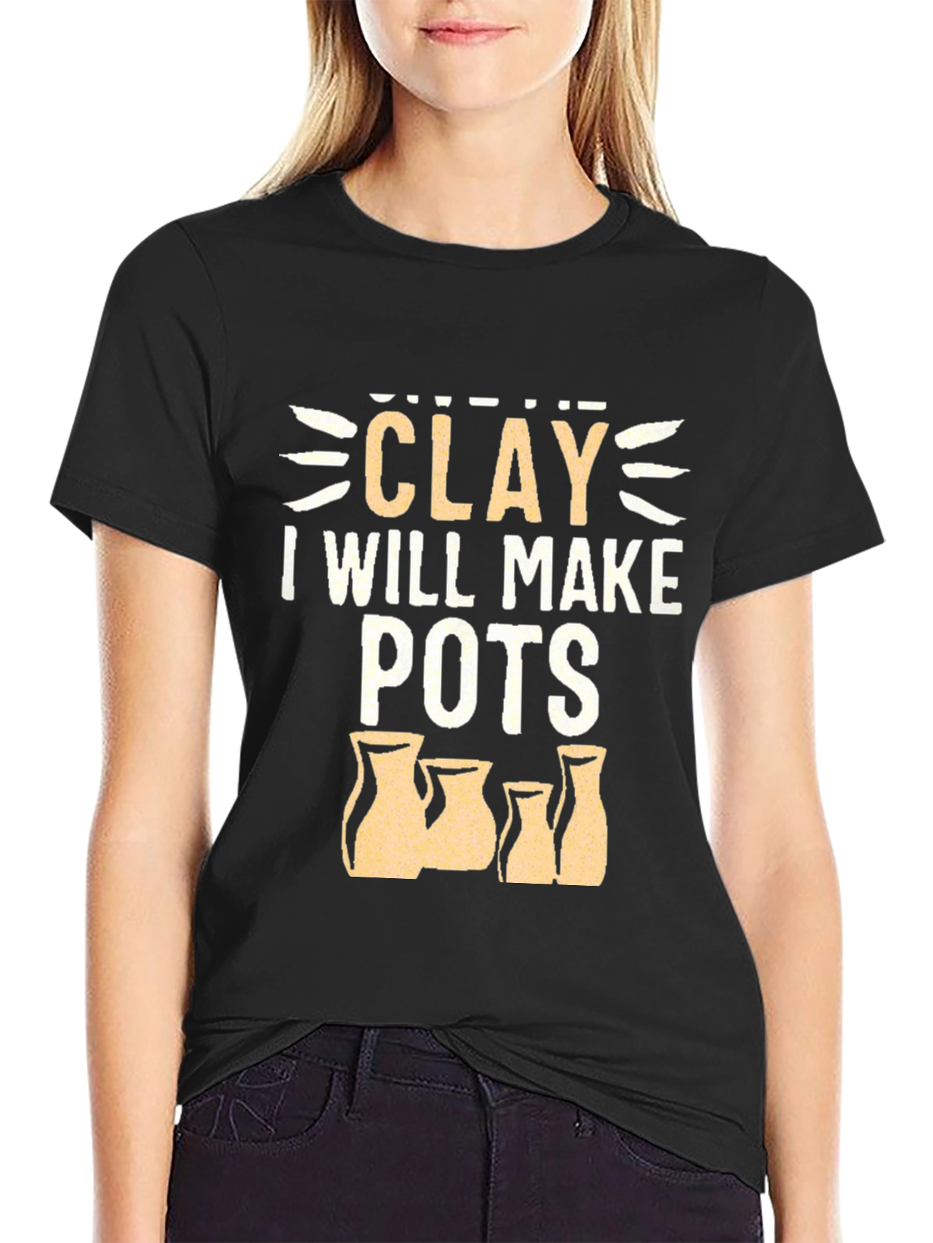 Black Potter's Clay Art Black T-Shirt view 2