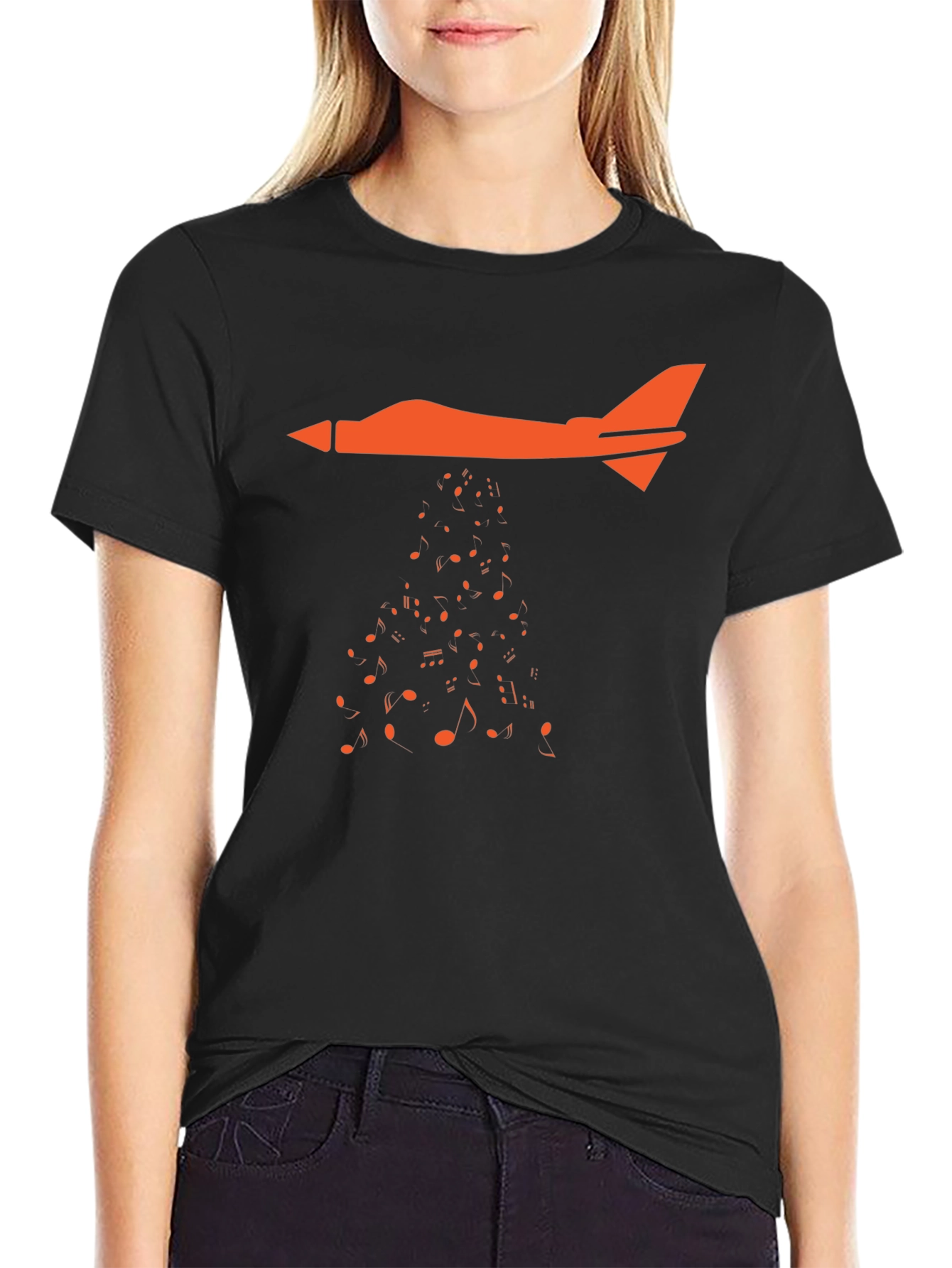 Black Jet Stream Music T-Shirt - Black view 2