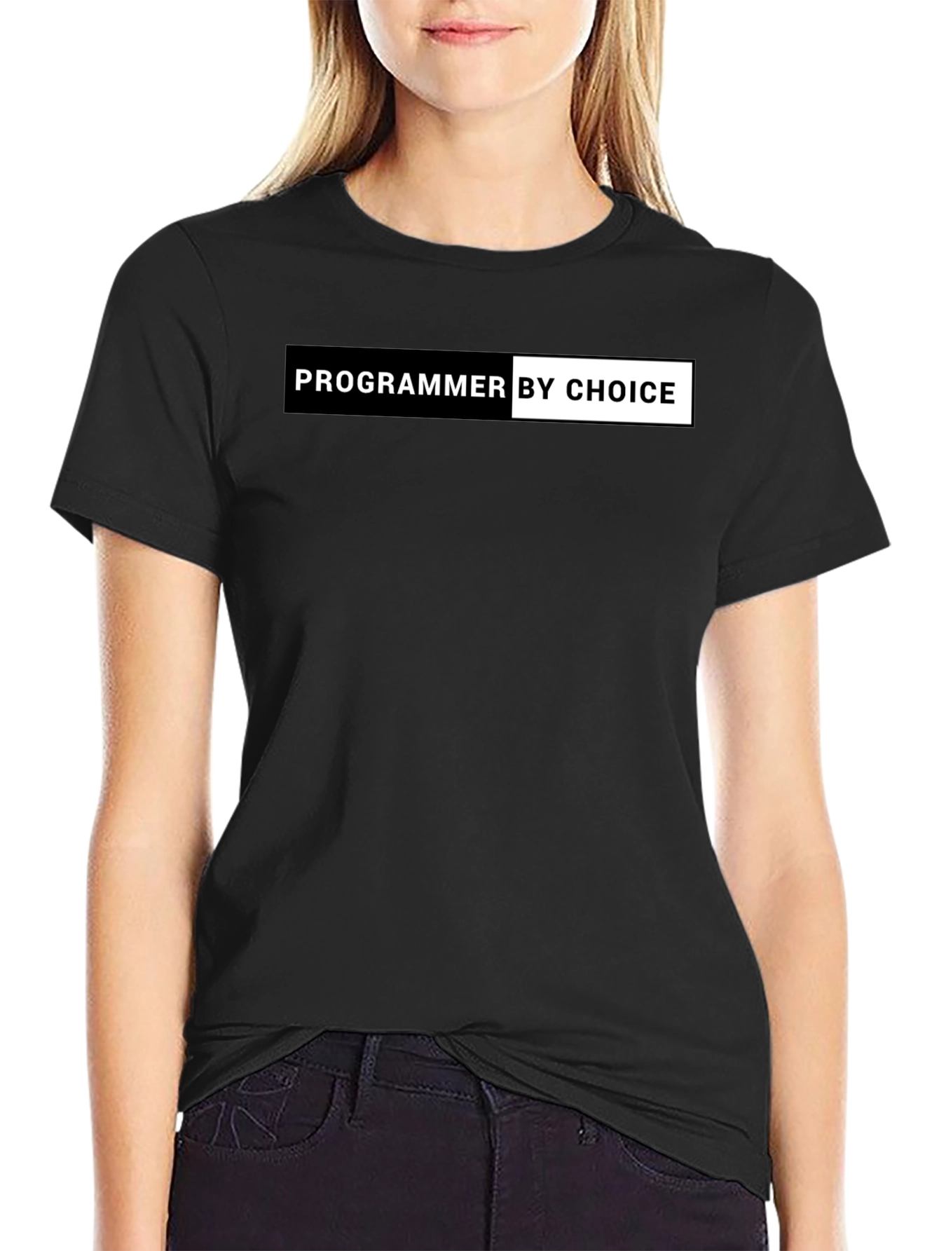 Black Programmer By Choice Black Graphic T-Shirt view 2