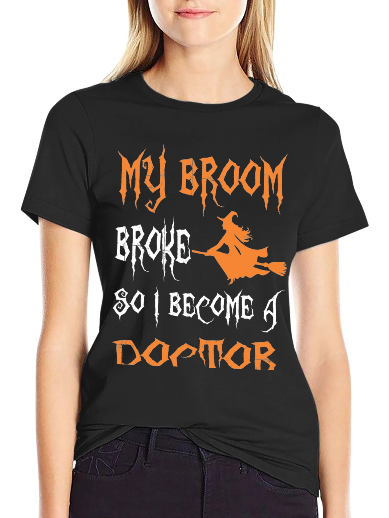 Black Funny Halloween Witch Doctor T-Shirt view 2