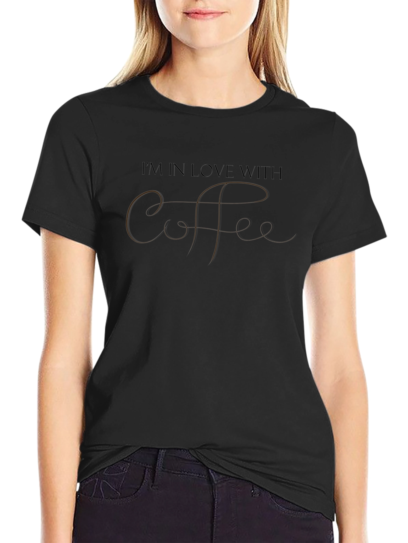 Black Coffee Lover's Tee: I'm In Love With Coffee view 2
