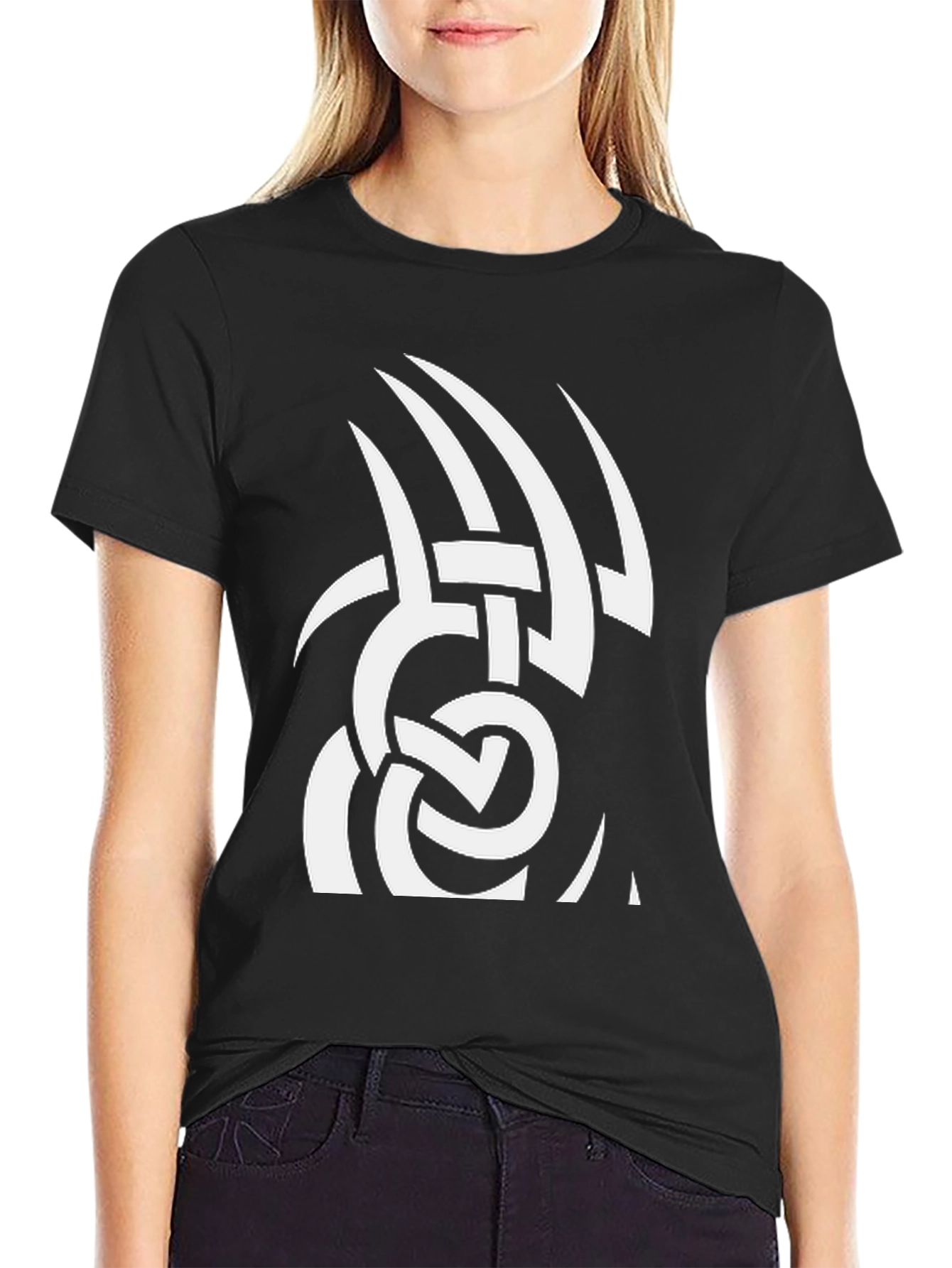 Black Tribal Tattoo Graphic Black Tee view 2