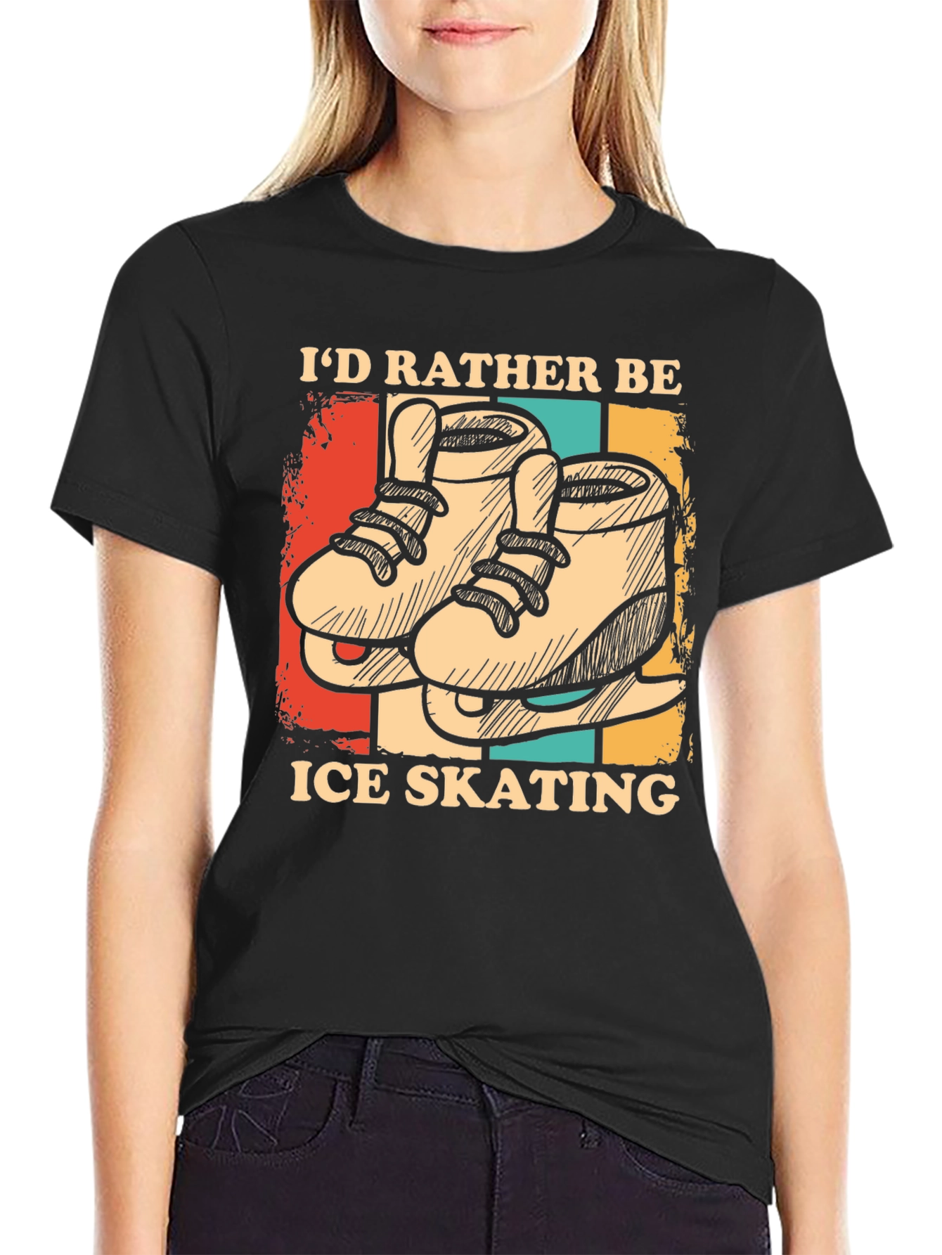 Black Ice Skating Graphic T-Shirt view 2