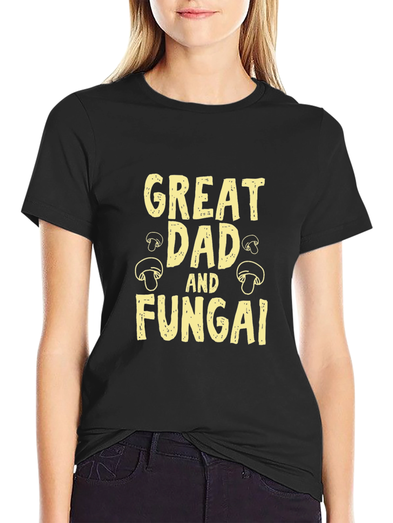 Black Great Dad and Fungai Graphic T-Shirt view 2
