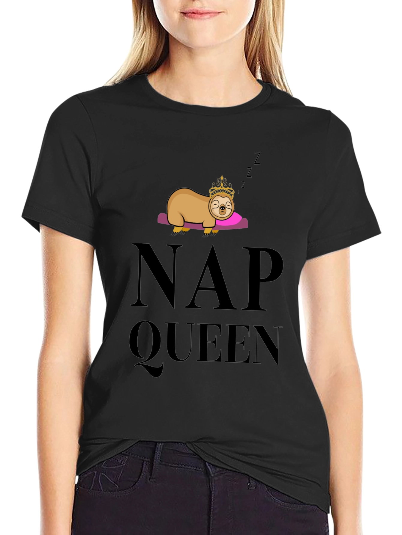 Black Nap Queen Sloth T-Shirt view 2