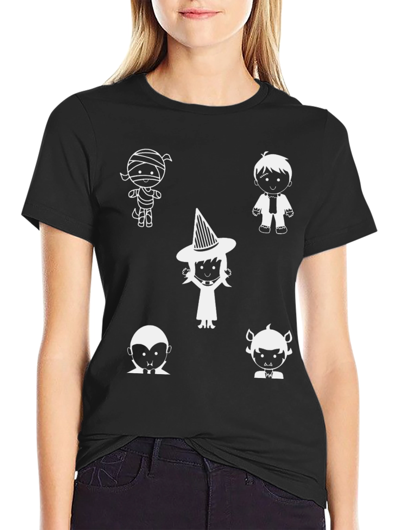 Black Halloween Character T-Shirt view 2