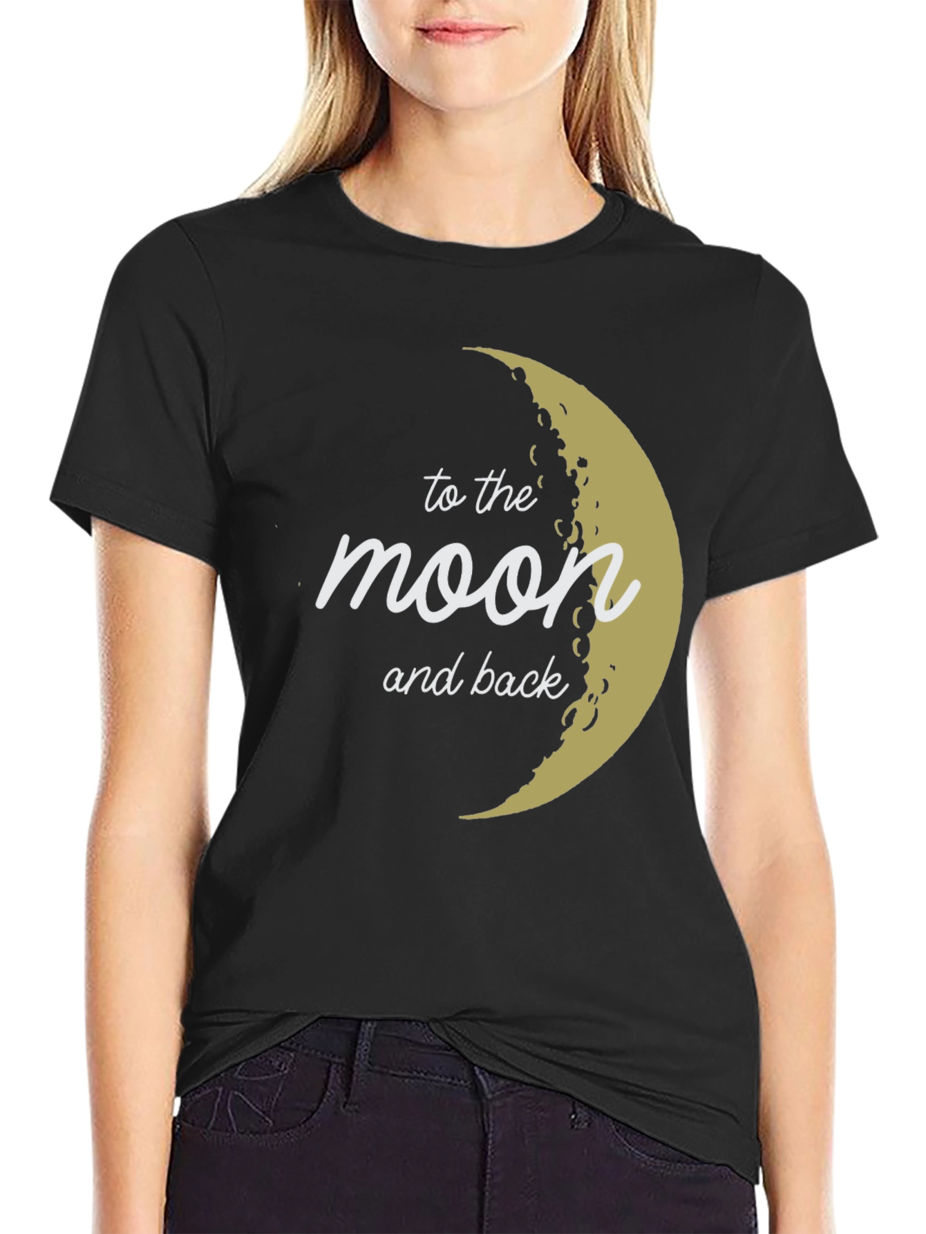 Black To the Moon and Back Graphic Tee view 2