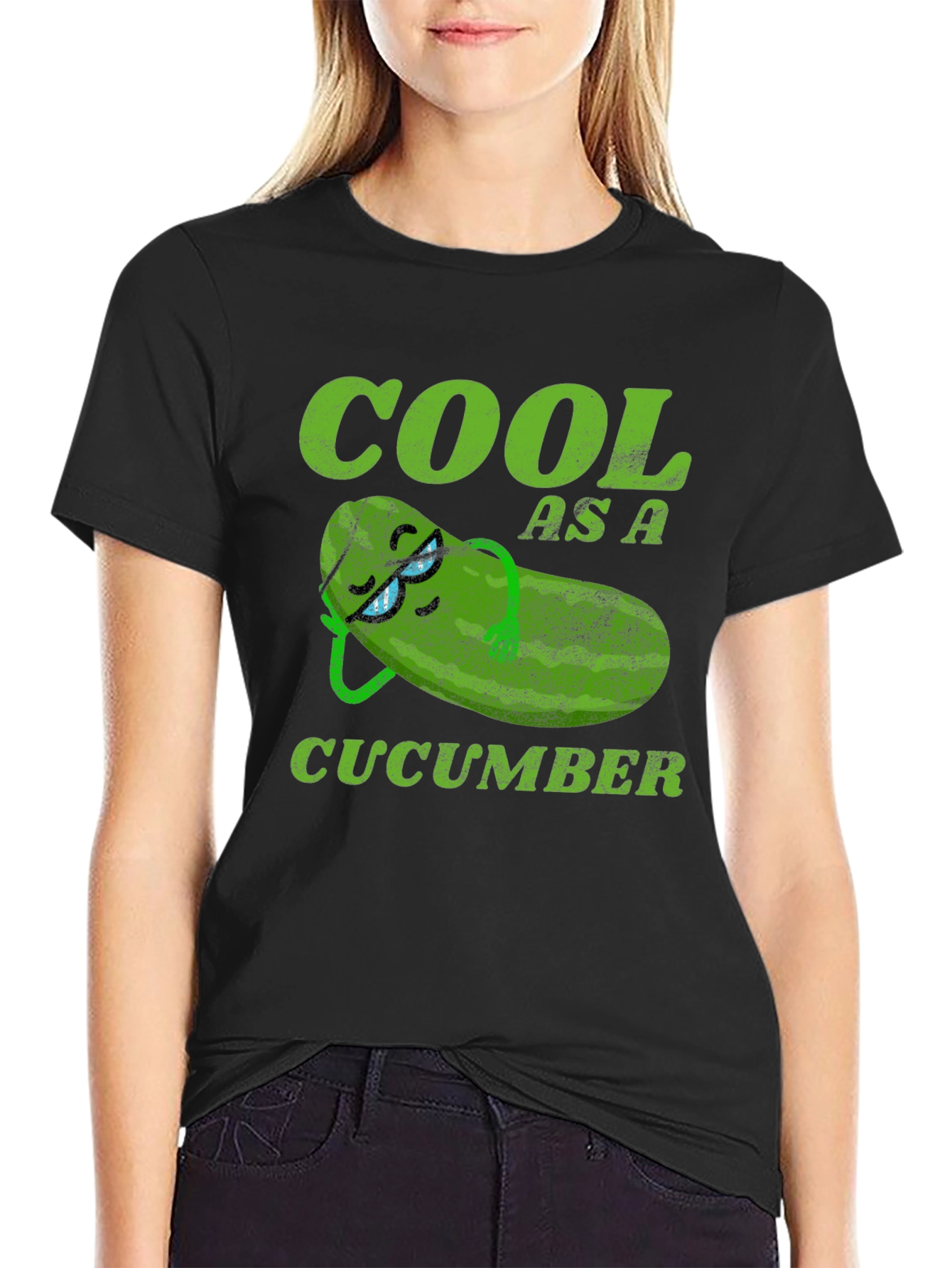 Black Cool As A Cucumber Graphic T-Shirt view 2