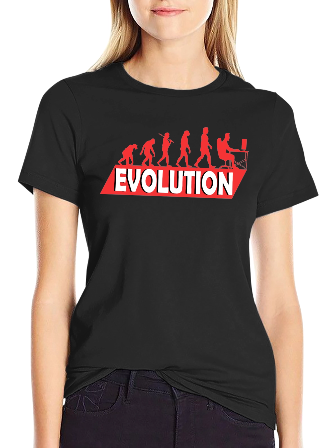 Black Evolution of Man T-Shirt - Funny Geeky Gamer Tee view 2
