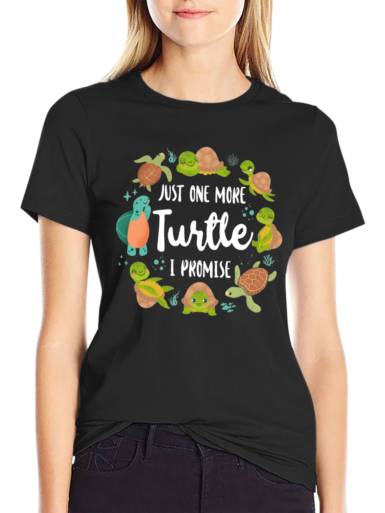 Black Just One More Turtle T-Shirt view 2