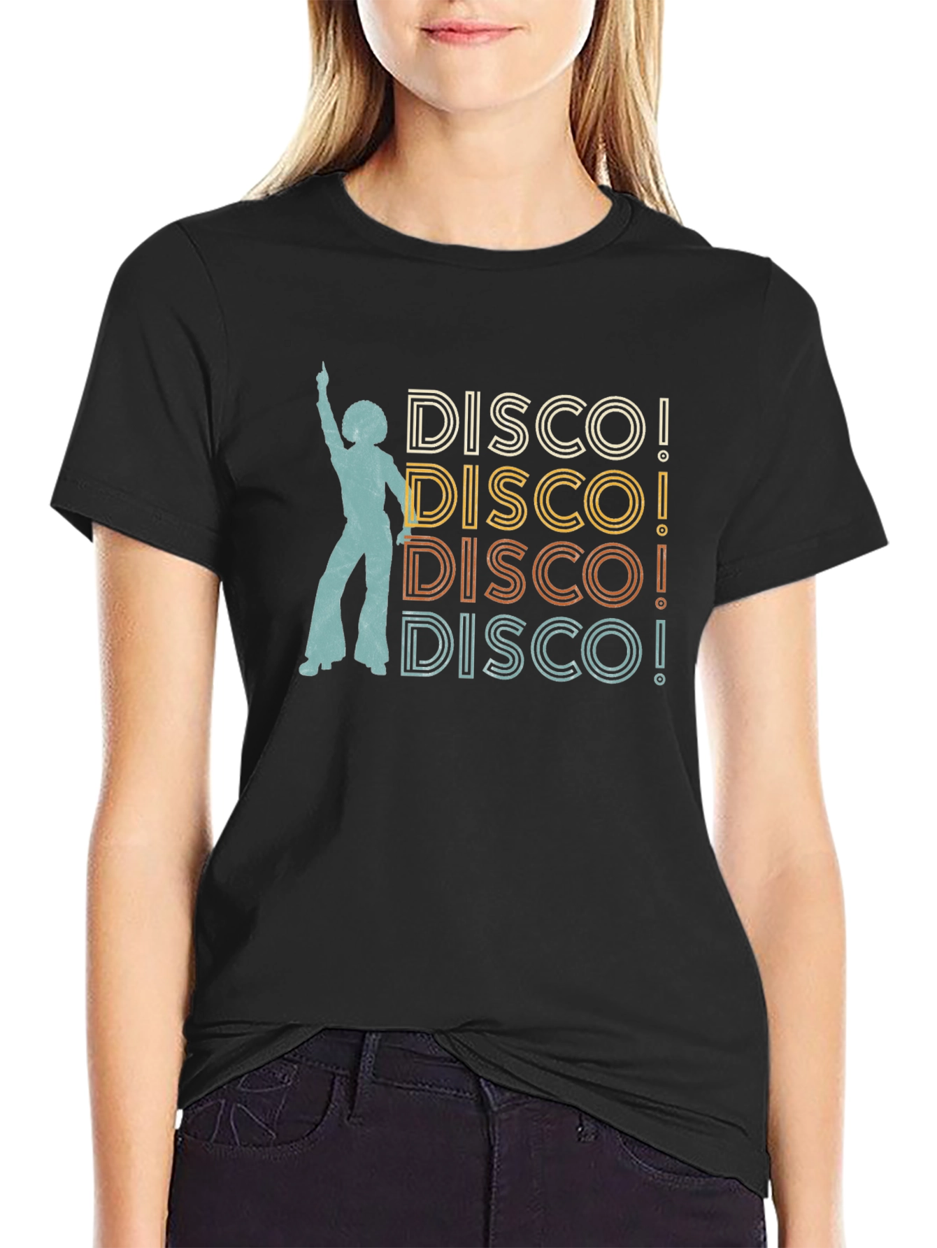 Black Retro Disco T-Shirt view 2