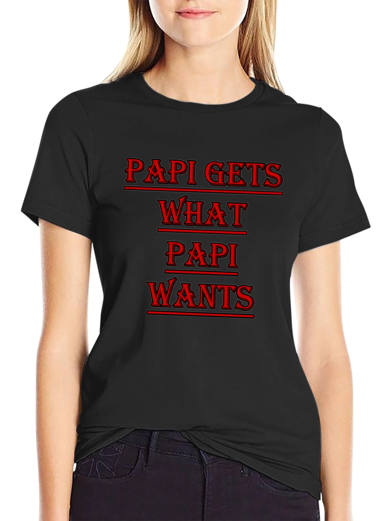 Black Papi Gets What Papi Wants Graphic Tee view 2
