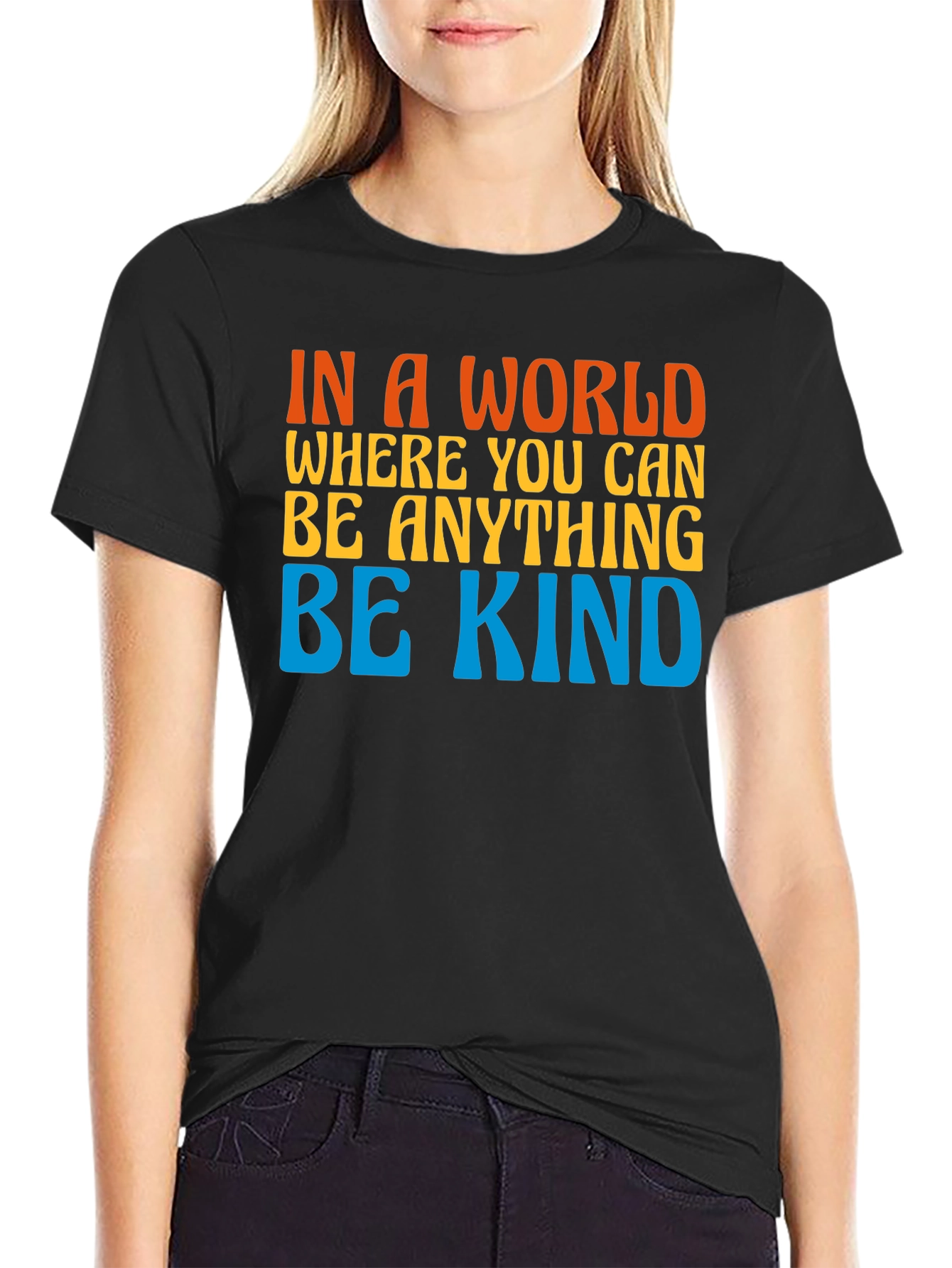 Black Be Kind Graphic T-Shirt - Soft Cotton Blend view 2