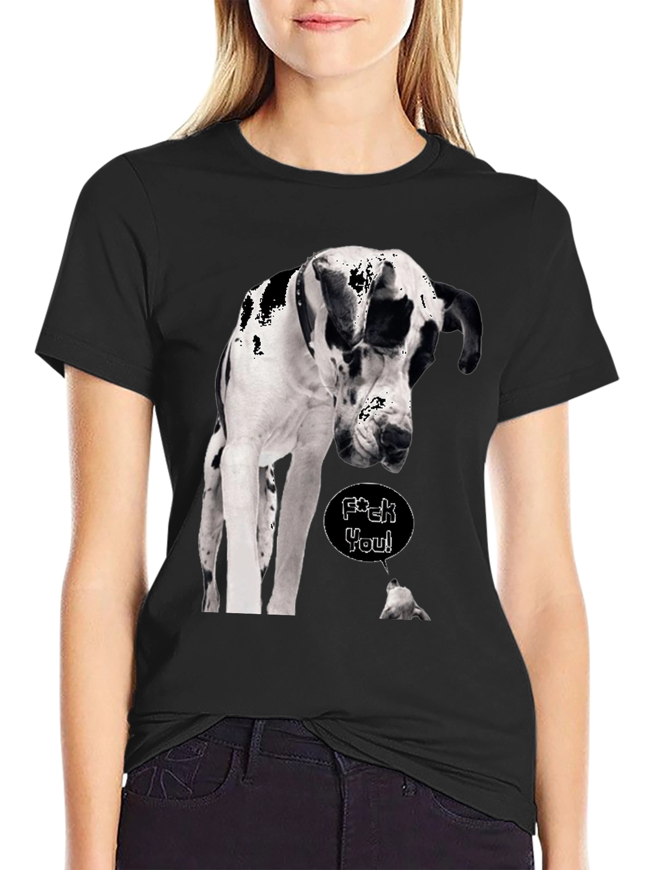 Black Dog T-Shirt - Great Dane Design view 2