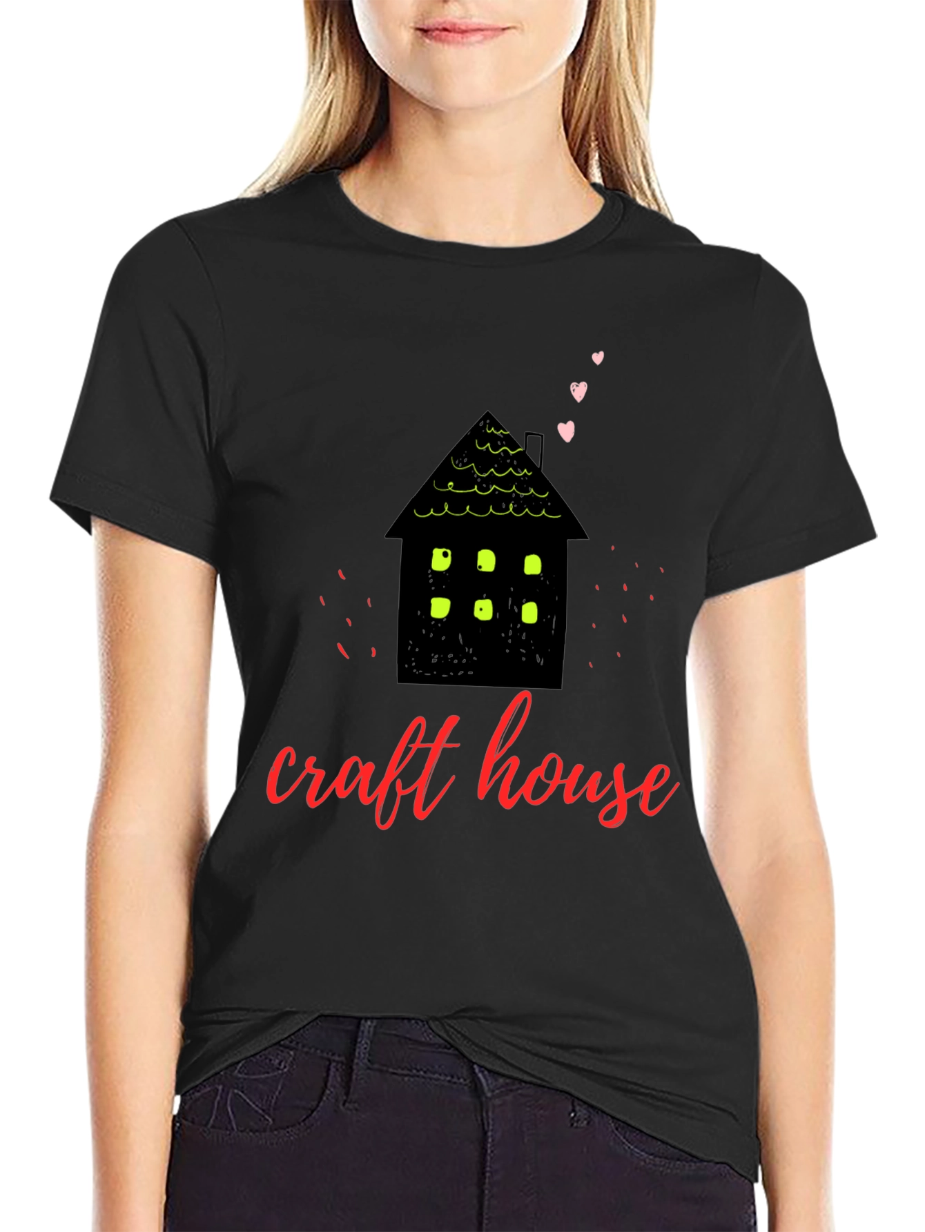 Black Craft House Graphic Tee - Cozy & Creative view 2