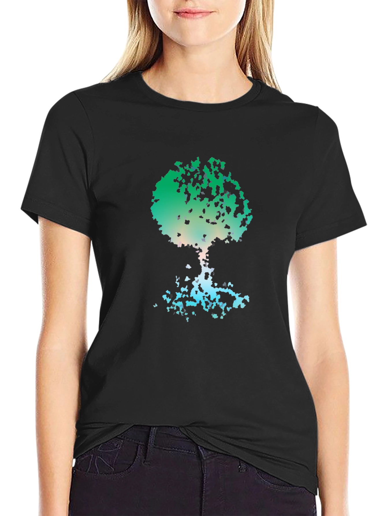 Black Abstract Tree Graphic Tee - Nature Inspired view 2