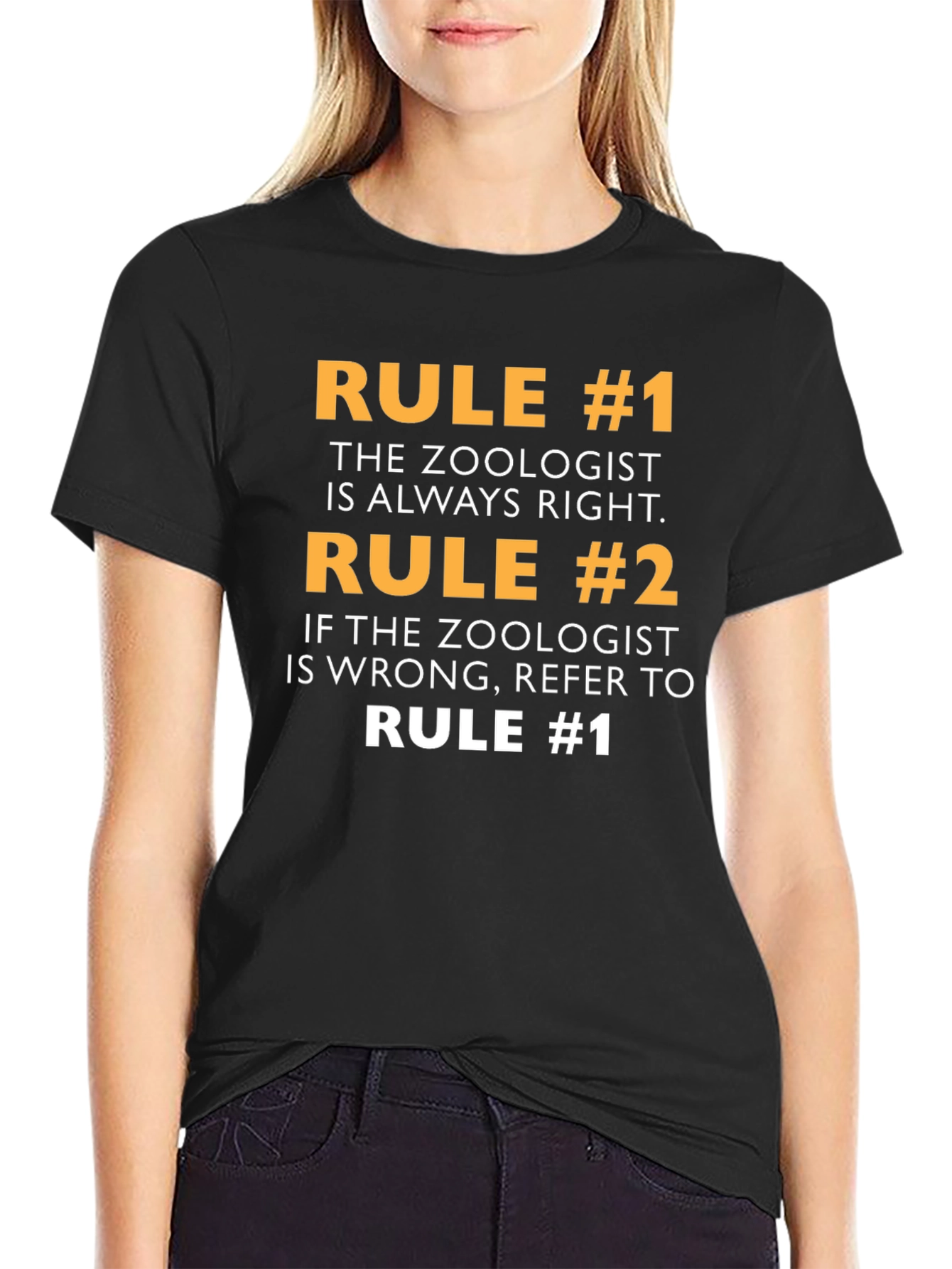 Black Zoologist Rule T-Shirt - Always Right Funny Tee view 2