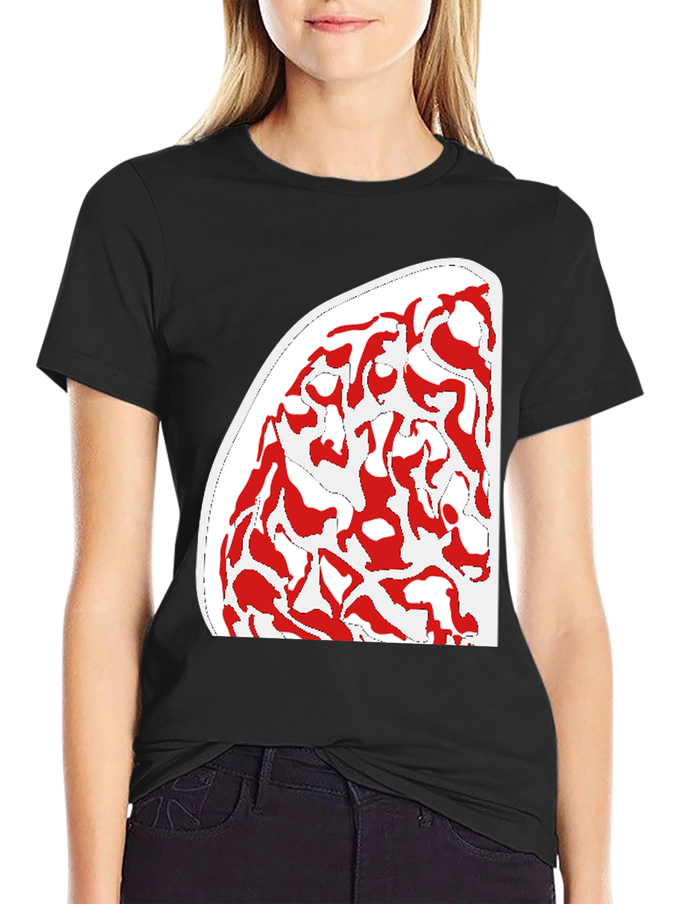 Black Abstract Pattern Black T-Shirt view 2