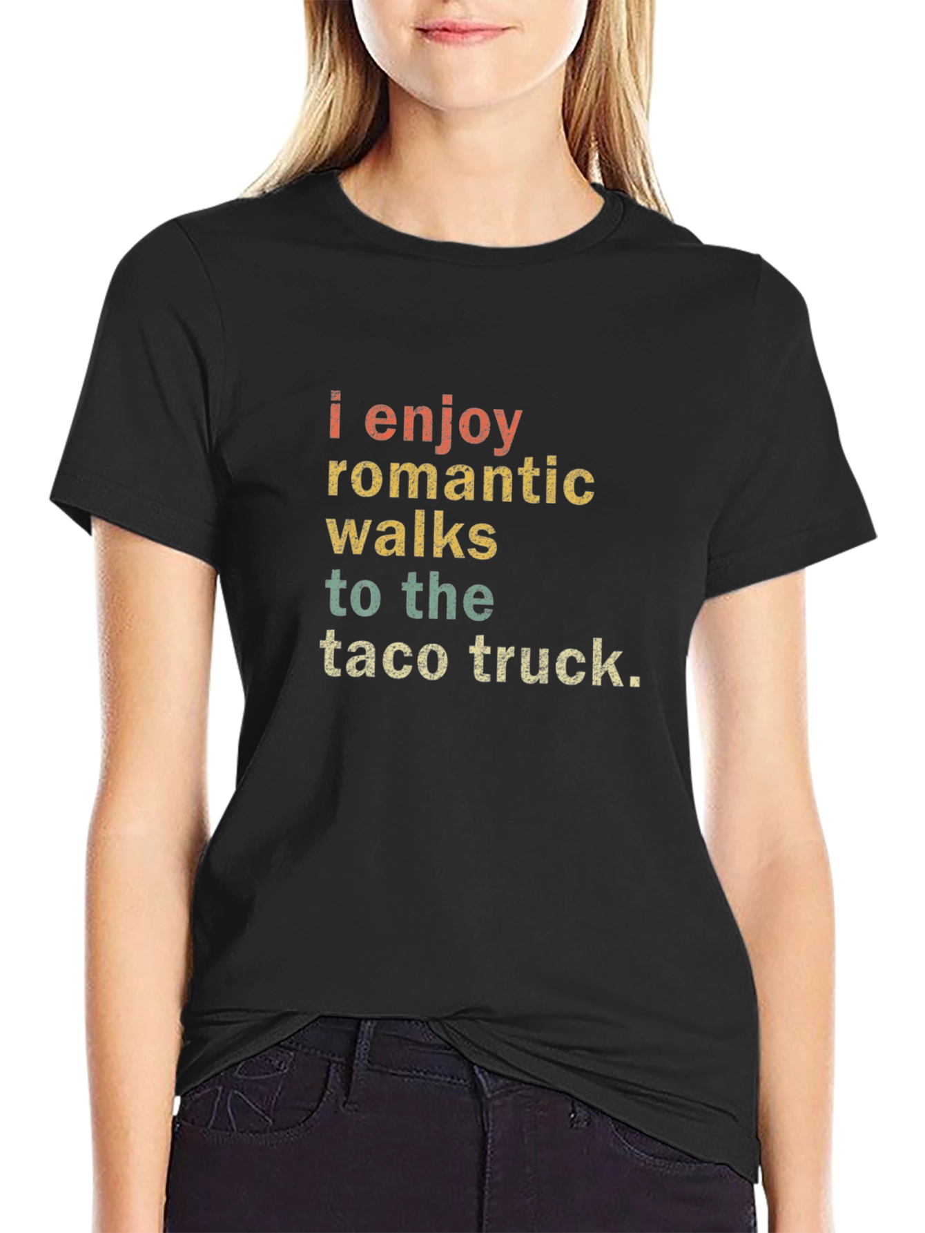 Black Taco Truck Romantic Walks Graphic Tee view 2