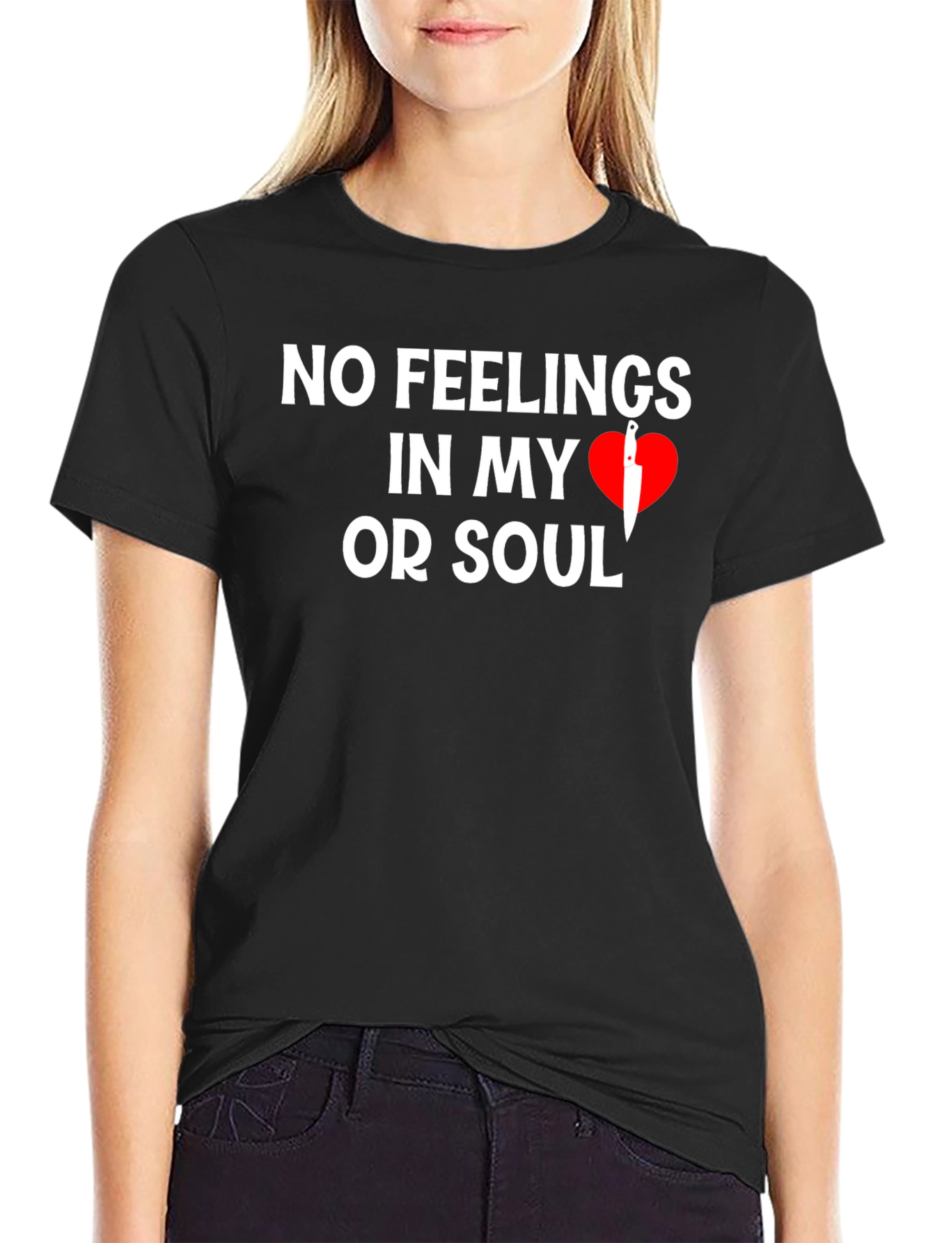 Black No Feelings T-Shirt view 2