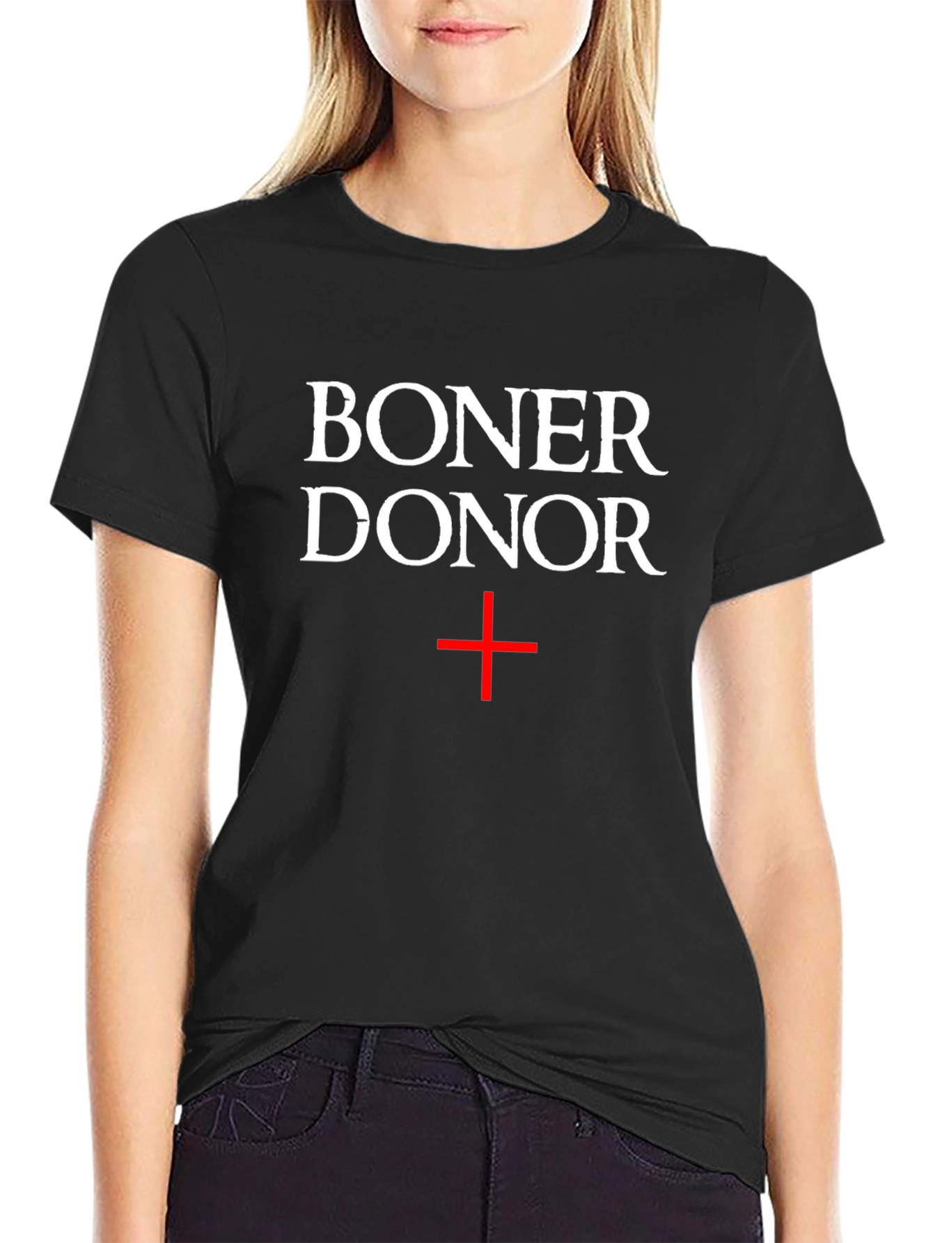 Black Boner Donor T-Shirt - Humorous Graphic Tee view 2