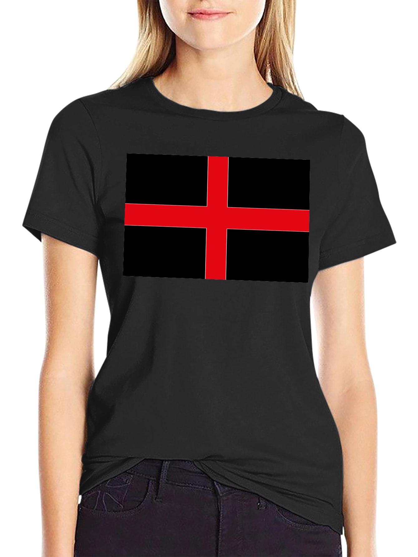 Black Black Flag Red Cross Graphic Tee view 2