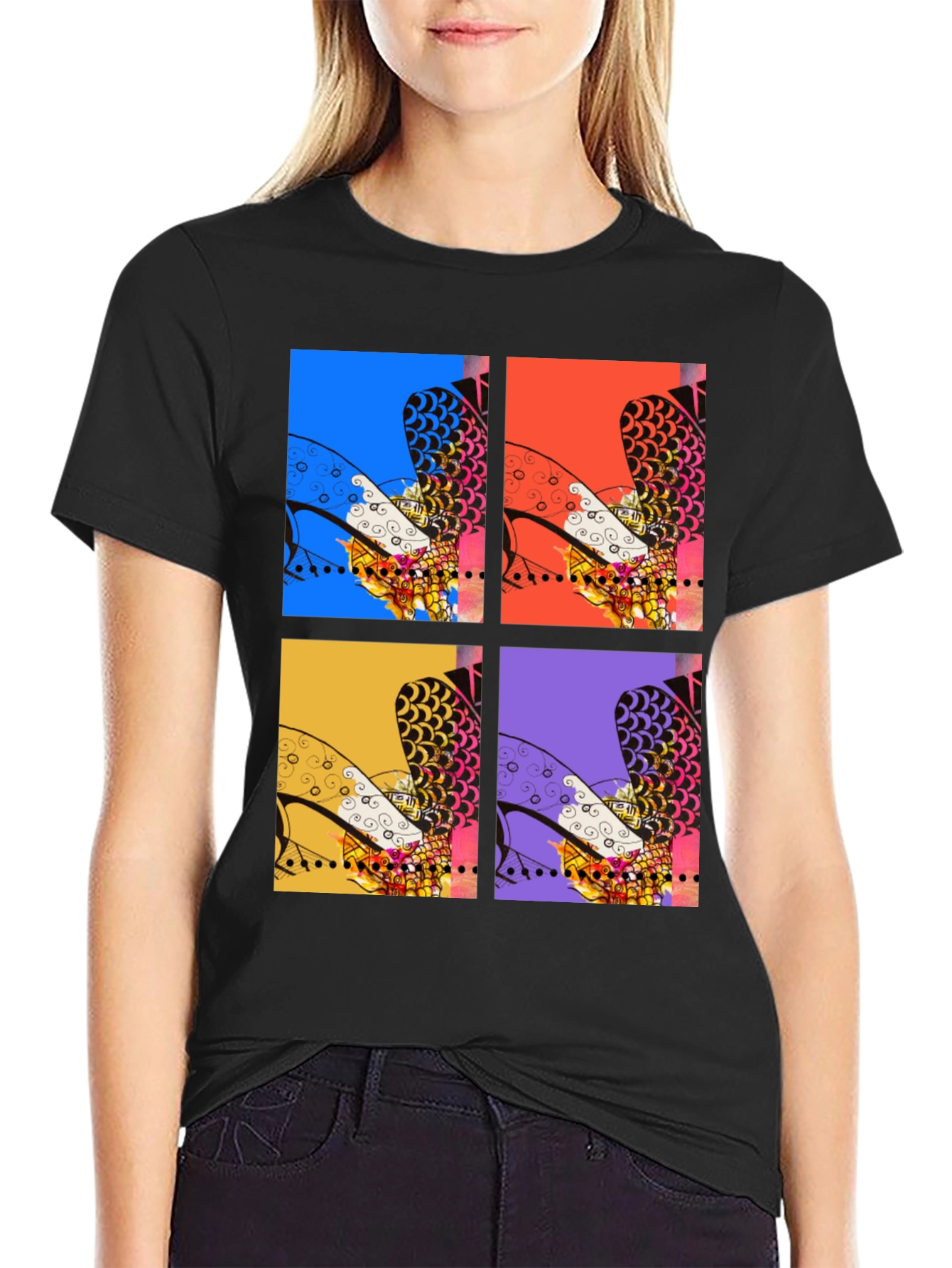 Black Abstract Heels Graphic Tee - Unisex view 2