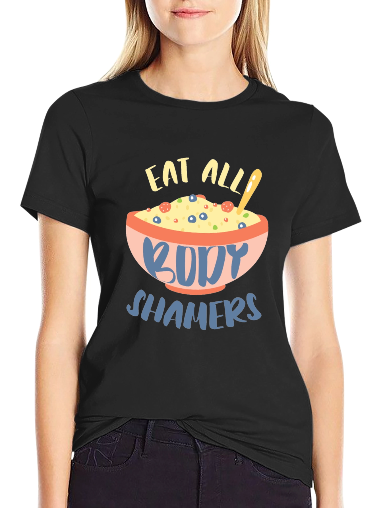 Black Eat All Body Shamers Graphic Tee view 2