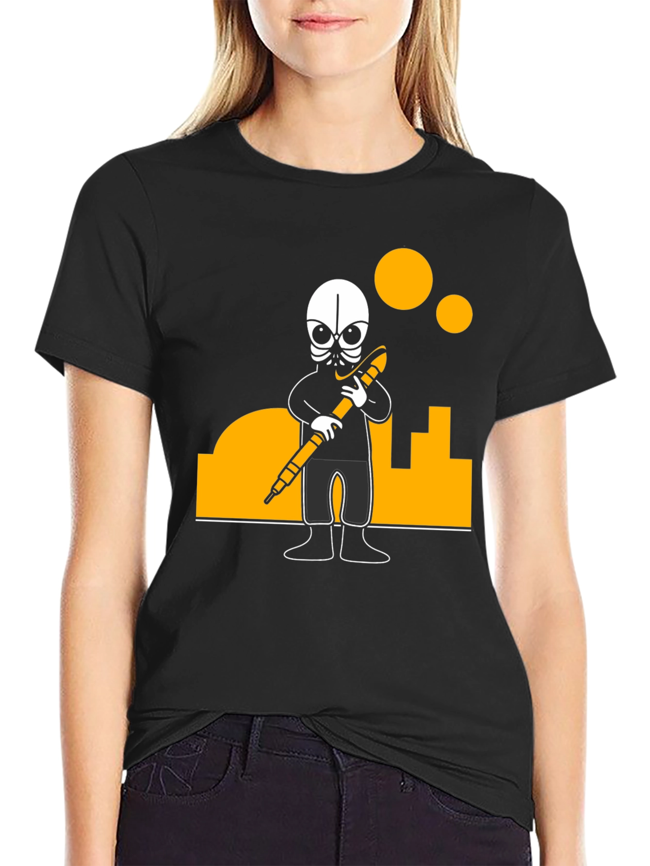 Black Urban Explorer Graphic Tee - Black Cotton Blend view 2