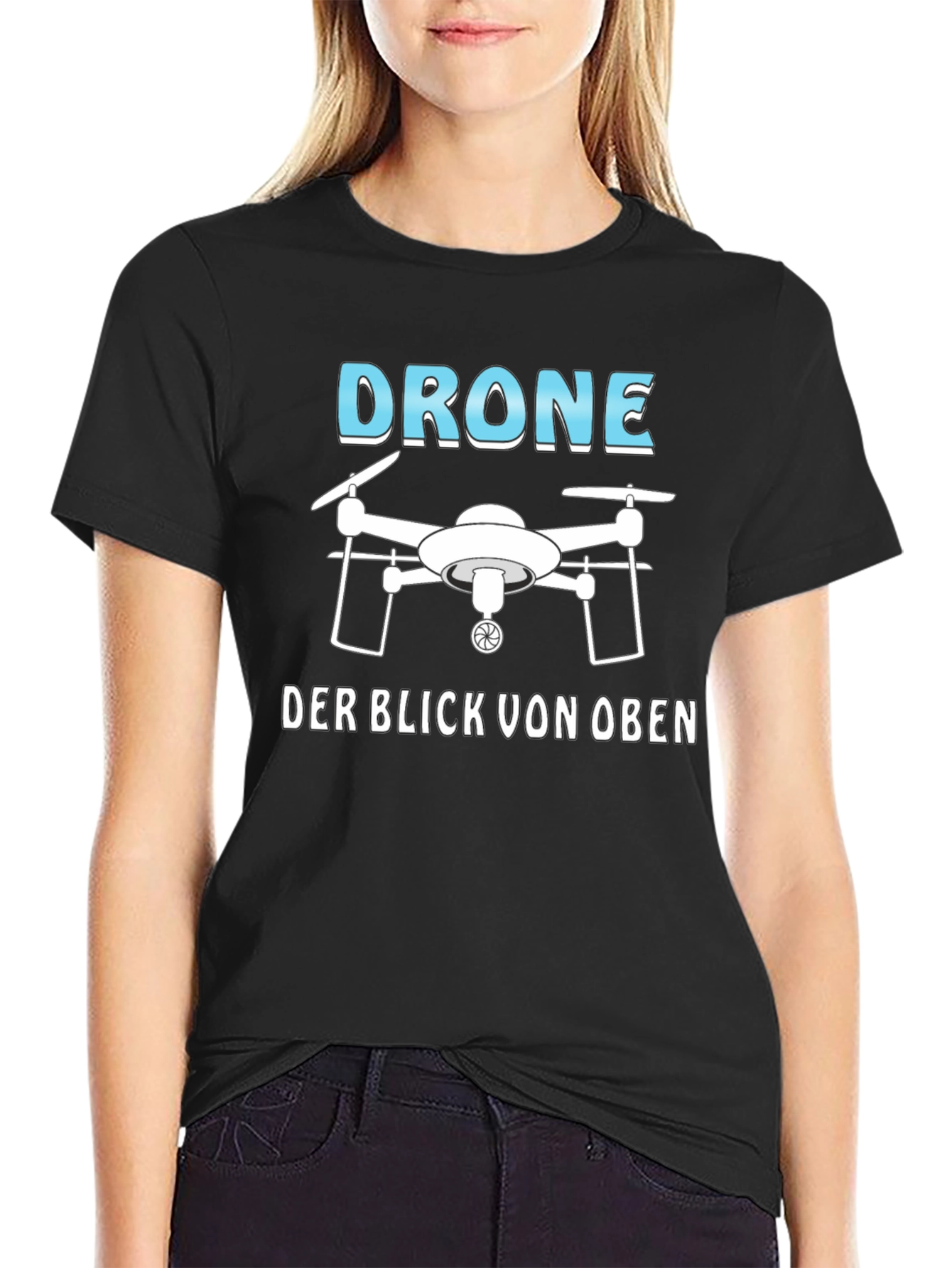 Black Drone T-Shirt - The View From Above view 2