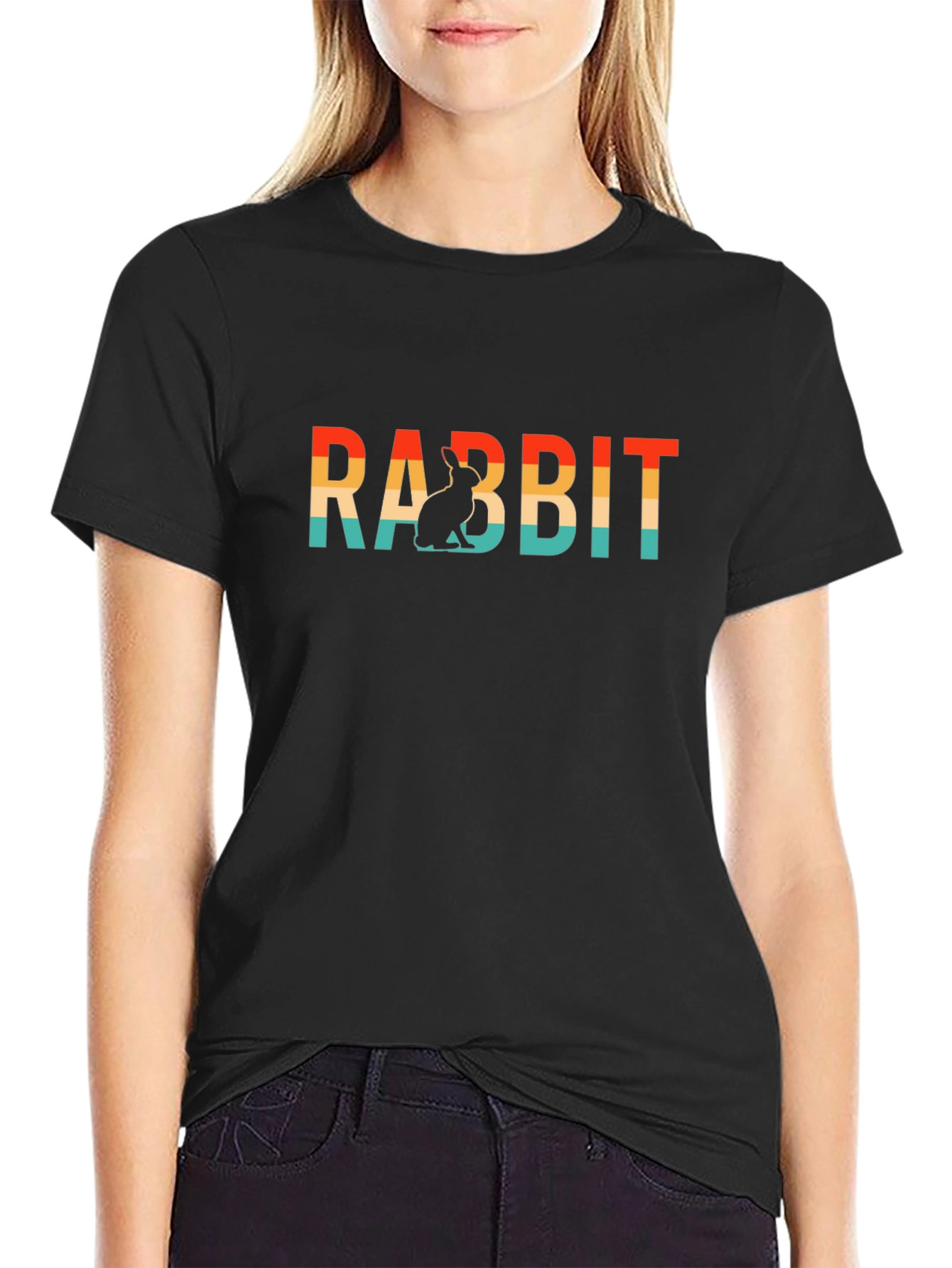 Black Rabbit Retro T-Shirt - Soft Cotton Blend view 2