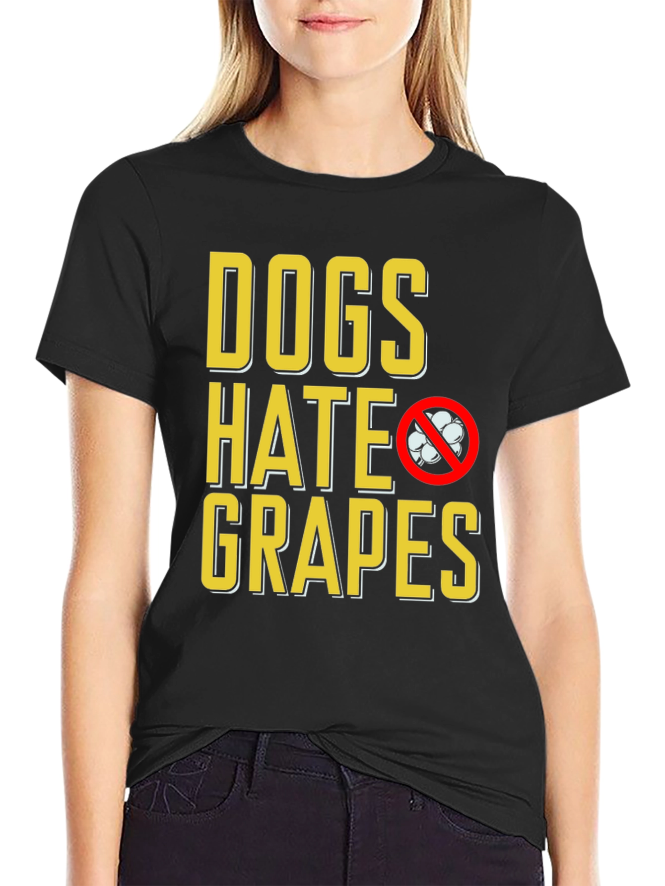 Black Dogs Hate Grapes T-Shirt - Funny Dog Lover Tee view 2