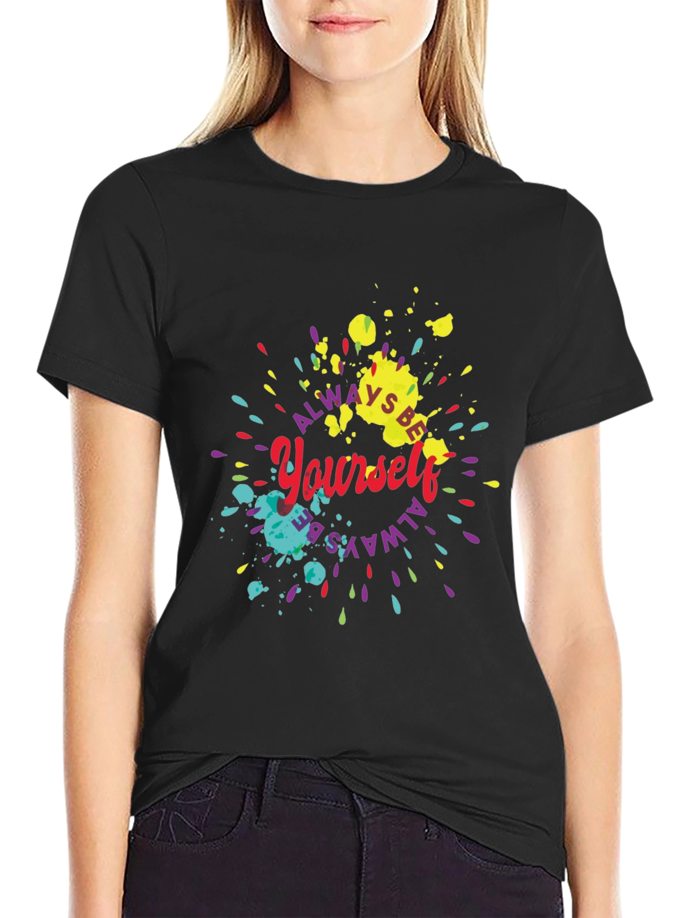 Black Always Be Yourself Graphic Tee - Black view 2