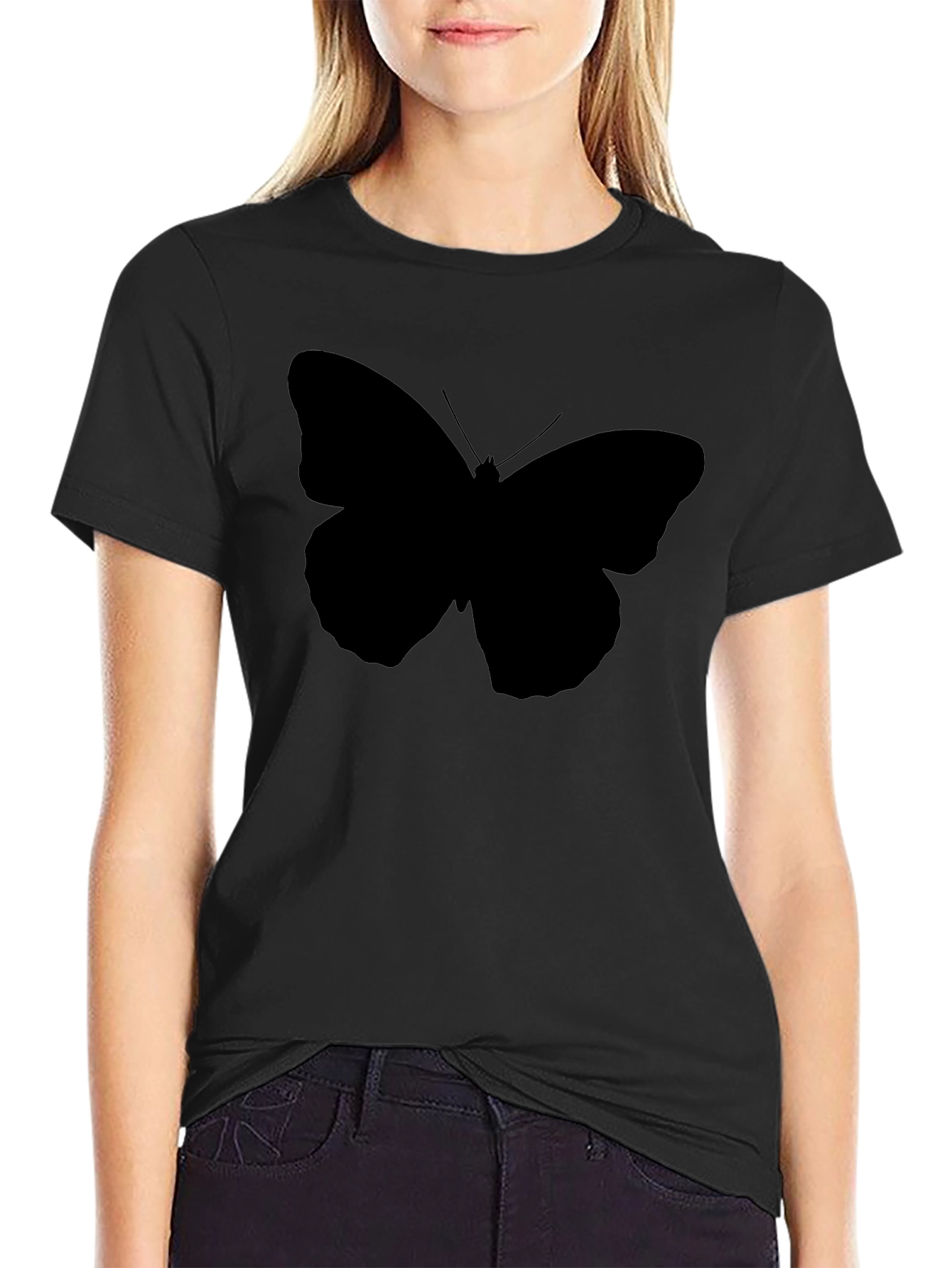 Black Black Butterfly Graphic T-Shirt - Men's Casual Tee view 2