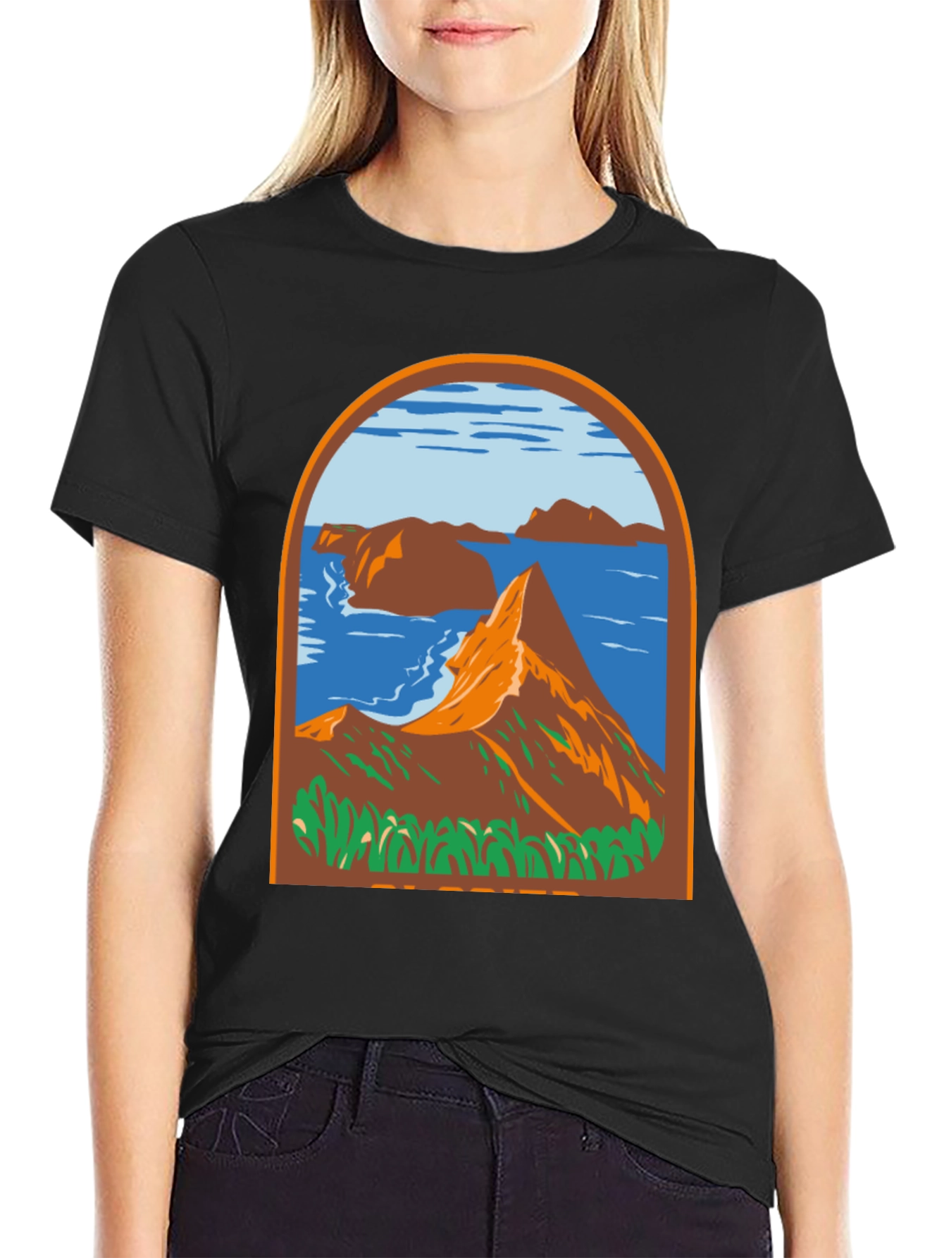 Black Mountain View Graphic Tee - Black view 2