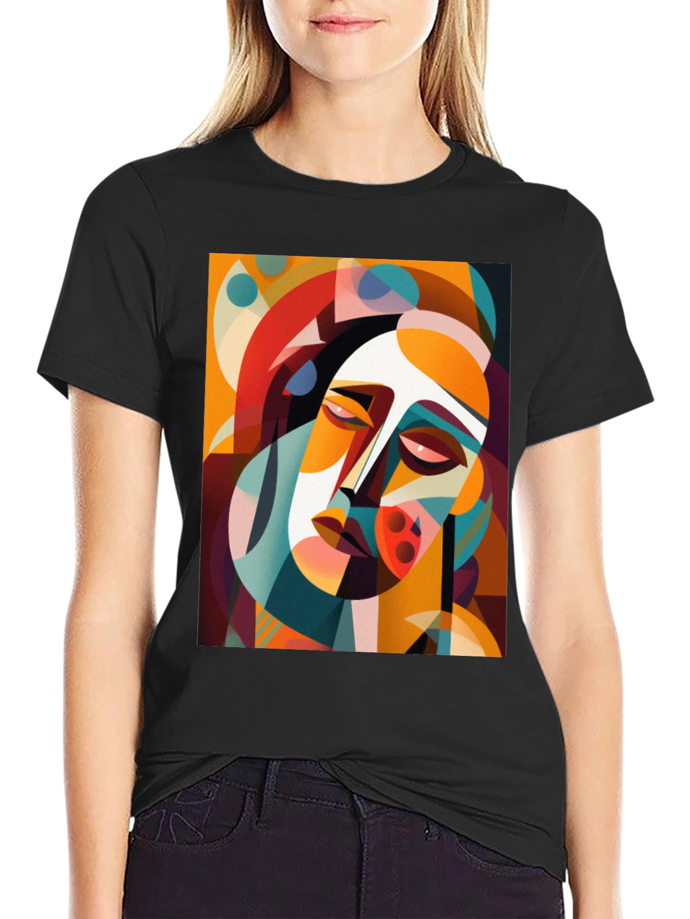 Black Abstract Art Graphic Tee - Unique Design view 2