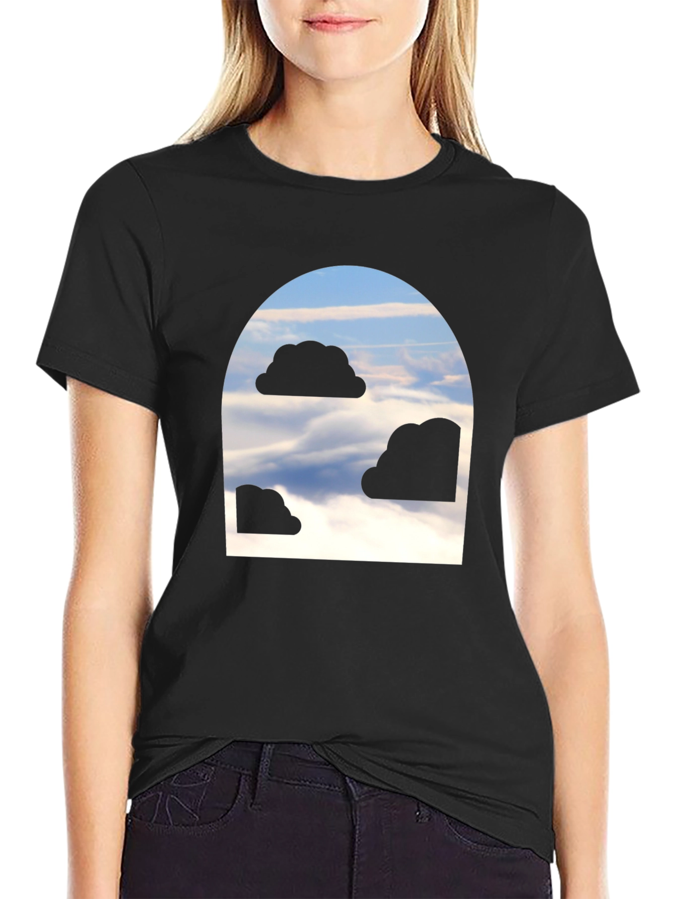 Black Cloud Portal Graphic Tee - Unique Design view 2
