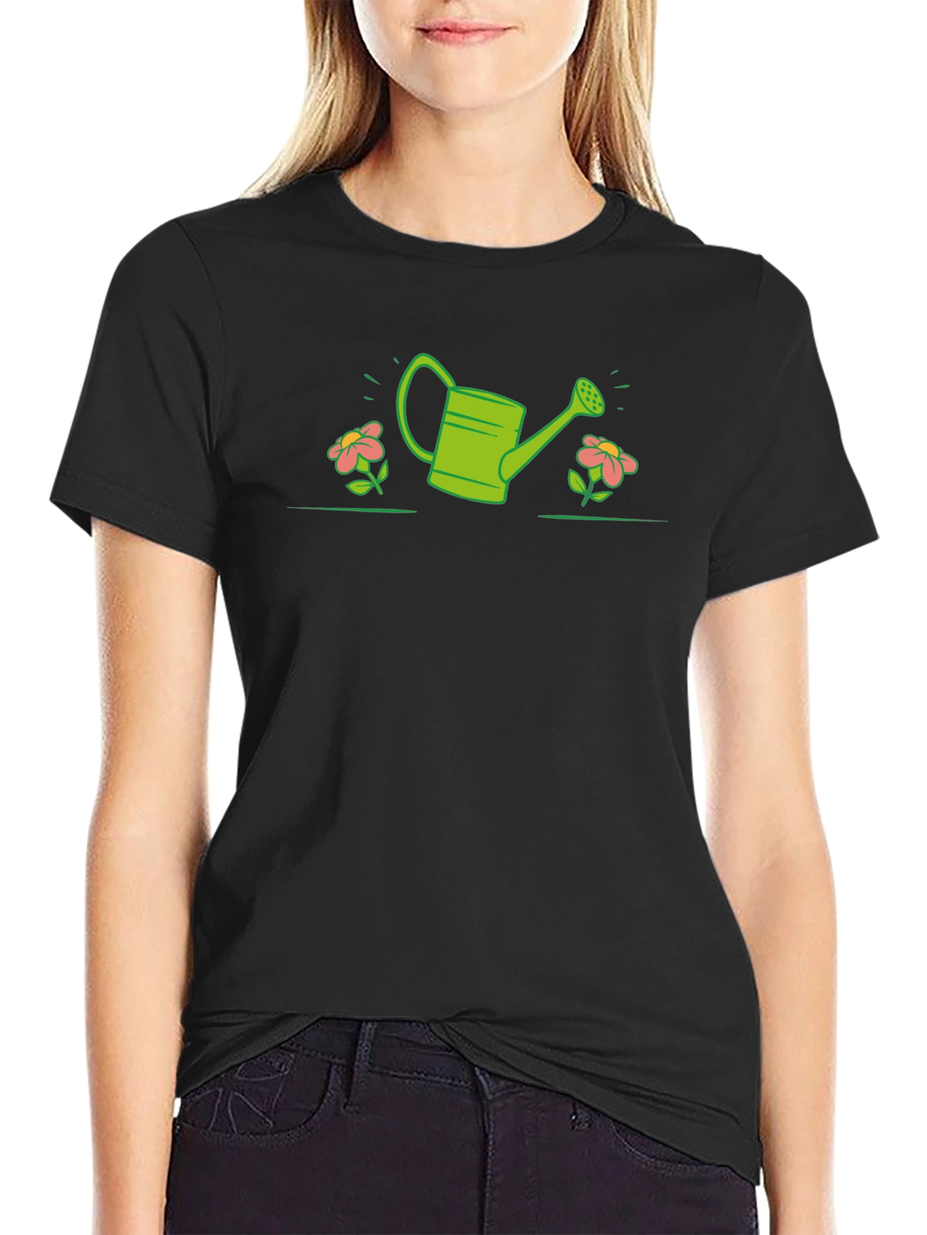 Green Watering Can Graphic T-Shirt - 2